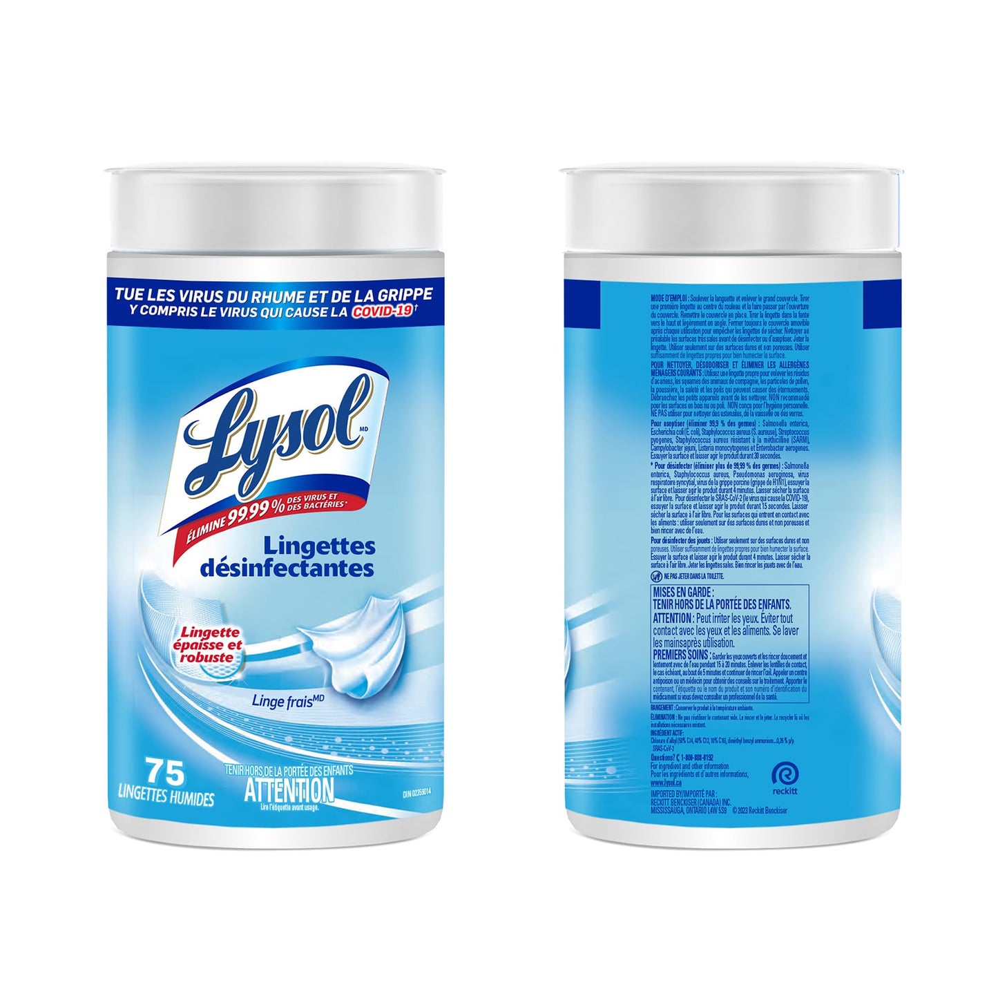 Lysol Disinfecting Wipes, Crisp Linen, Thick Strong Wipe, Kills 99.99% of Viruses & Bacteria, Bulk Pack of 6, 450 Count (6 x 75 count) 🍁 All In One Marketplace Canada