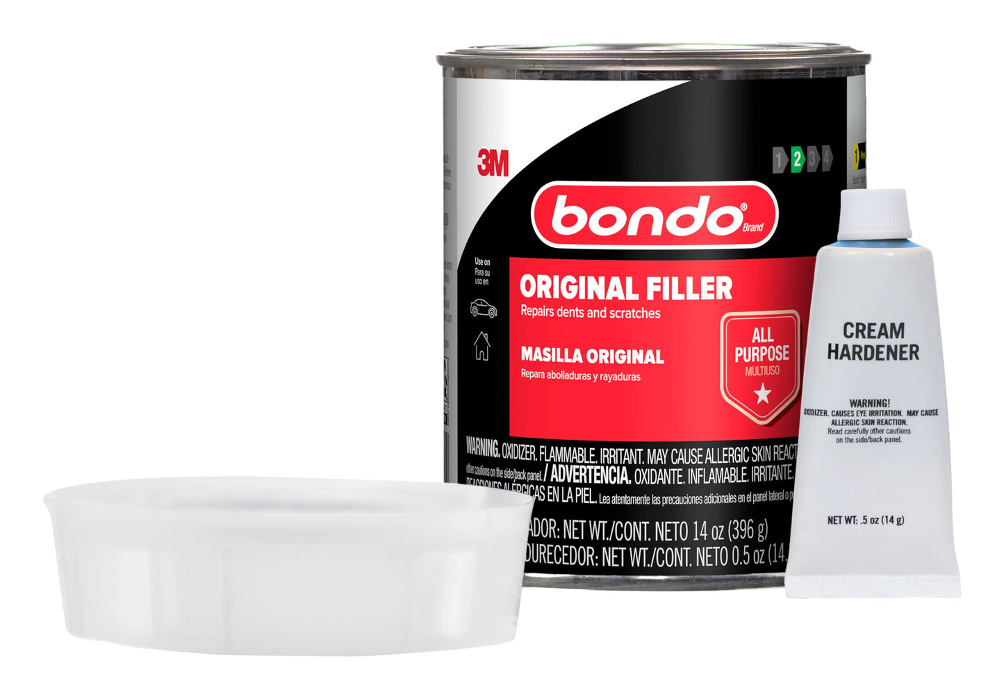 Bondo Body Filler, Original Formula for Fast, Easy Repair & Restoration of Your Vehicle, 14 oz with 0.5 oz Hardener