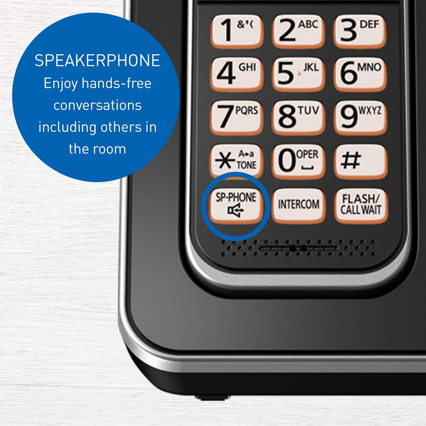 Panasonic DECT 6.0 Expandable Cordless Phone with Answering Machine and Call Block - 3 Cordless Handsets - KX-TGD393CB (Black)