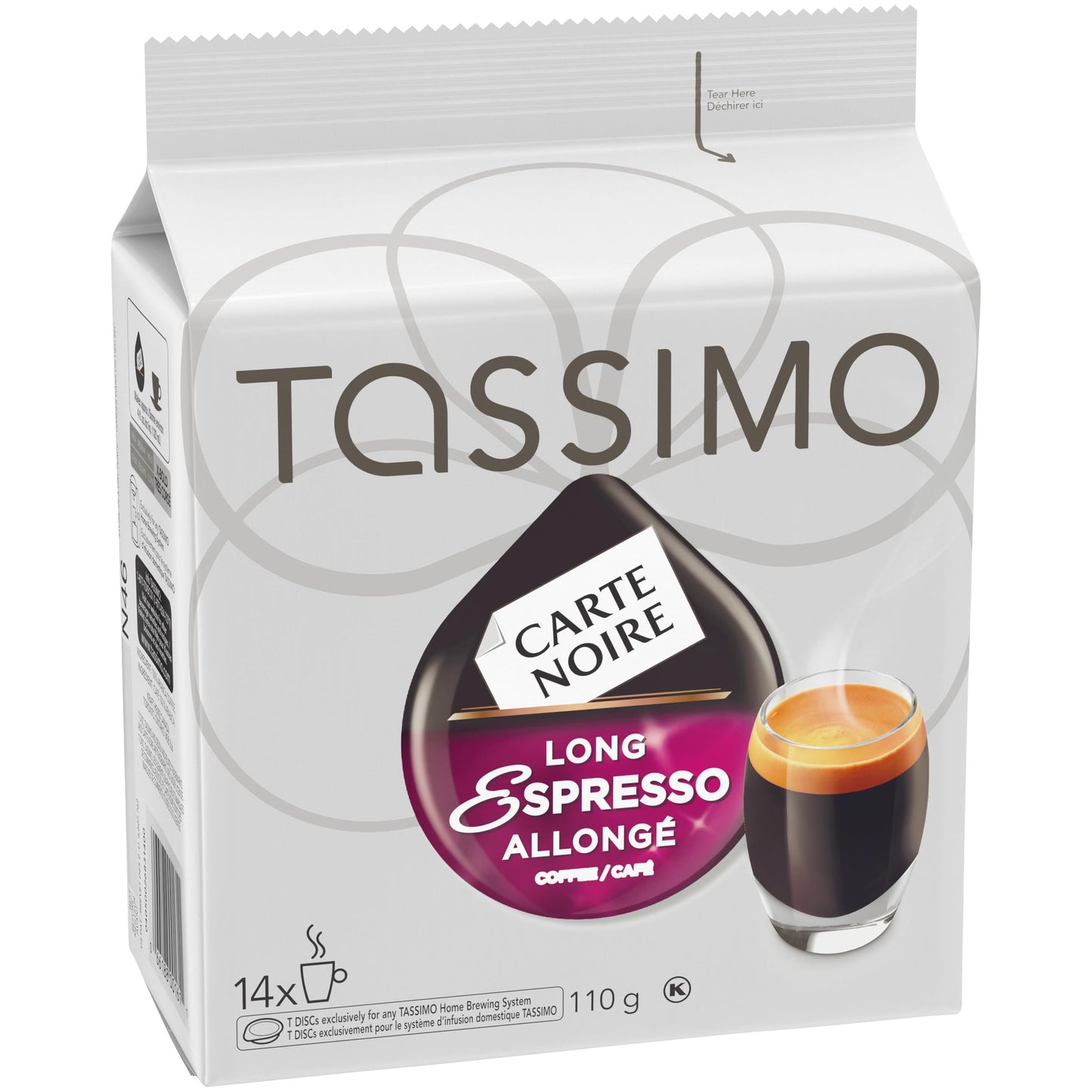 Tassimo Carte Noire Long Espresso Single Serve T-Discs, 14 ct. Box Tassimo
