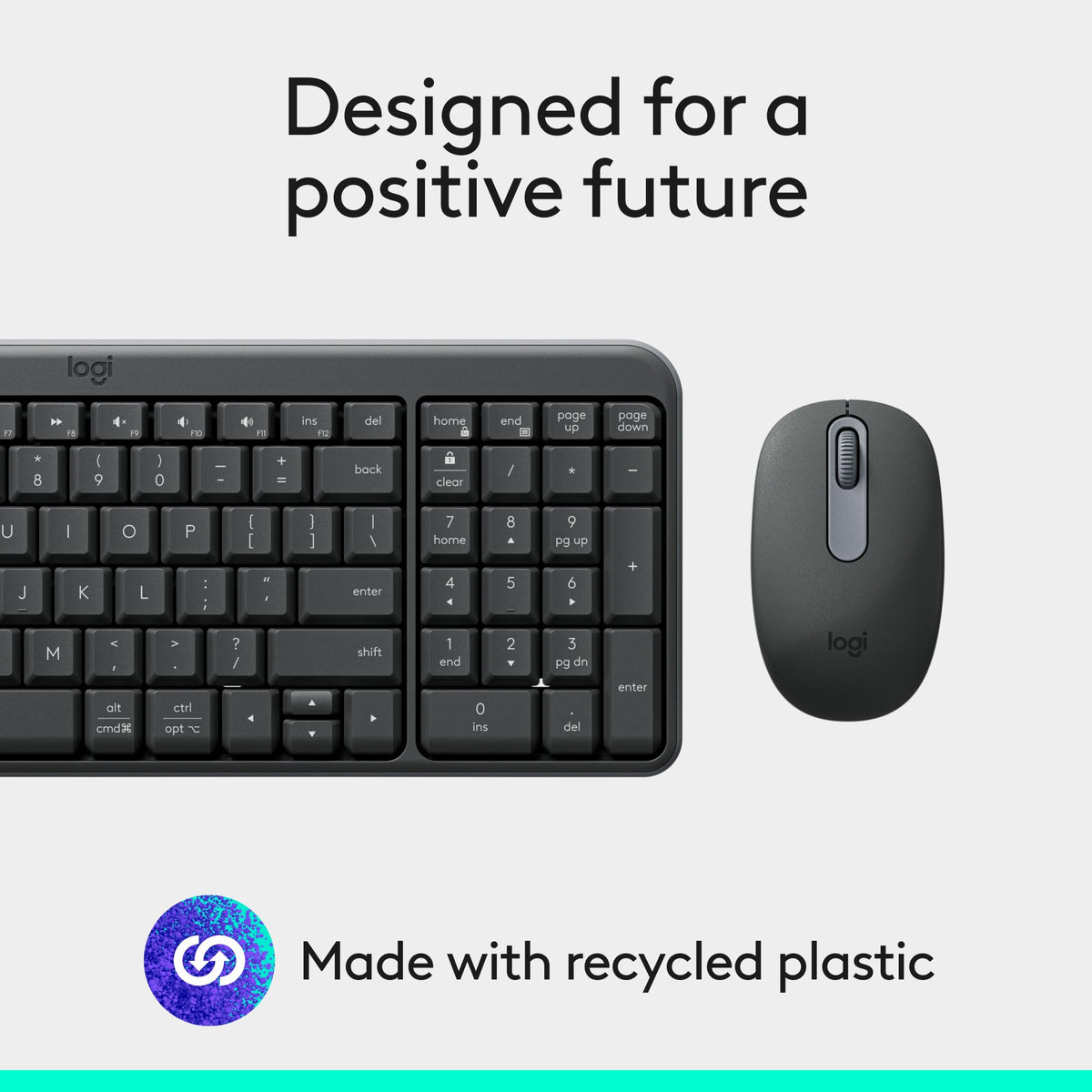 Logitech MK250 Wireless Bluetooth Keyboard and Mouse Combo - Graphite