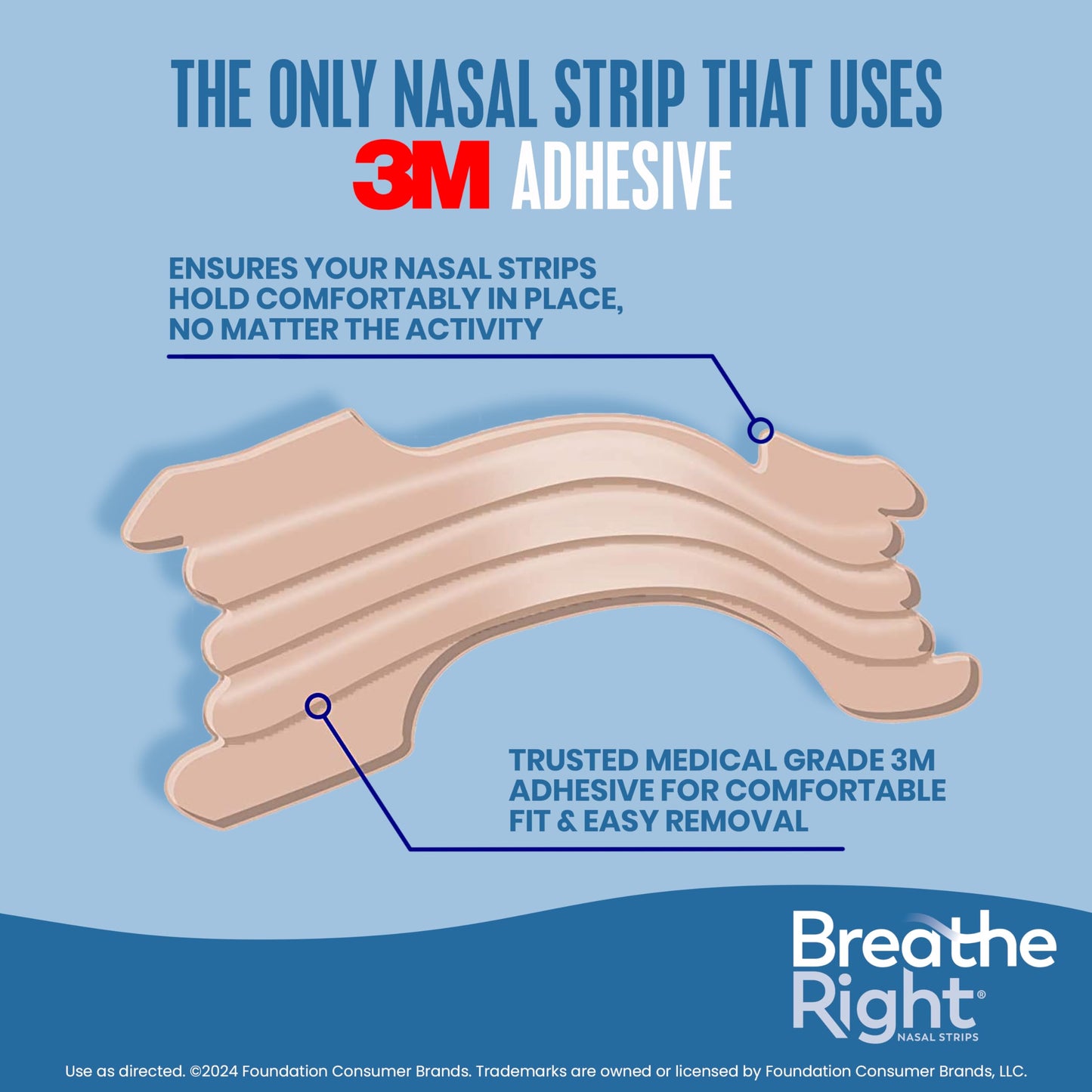 Breathe Right Nasal Strips, Extra Strength, Tan, Drug-Free Snoring Solution & Nasal Congestion Relief Caused by Colds & Allergies, Nightly Sleep, 44 Count