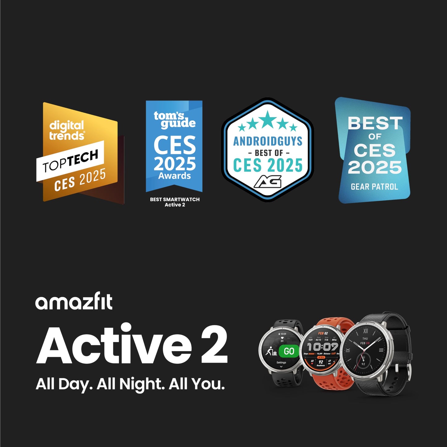 Amazfit Active 2 Smart Watch, 1.32" AMOLED Display, GPS, iOS/Android Amazfit