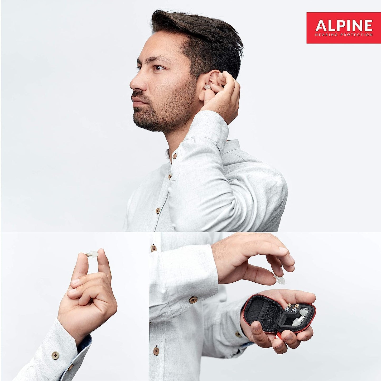 Alpine MusicSafe Pro High Fidelity Music Earplugs for Noise Reduction - 3 Interchangeable Premium Filter Sets - Professional Musician Hearing Protection - Hypoallergenic Reusable Soft Invisible Plugs Alpine