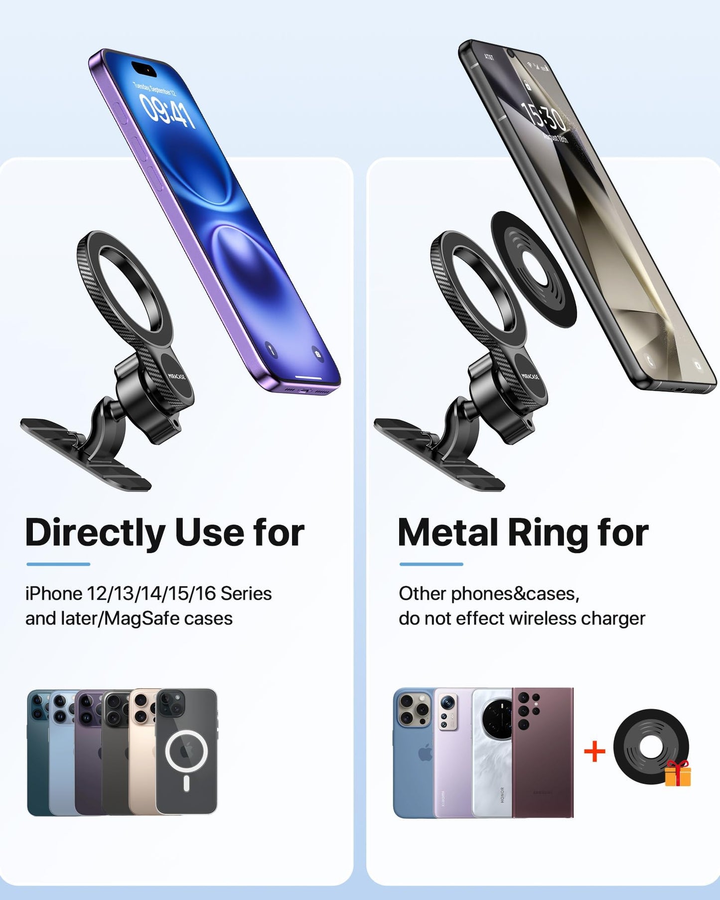 Miracase for MagSafe Car Mount【Won’t Block Vent &20 Strongest Magnets】 Magnetic Phone Holder for Car Phone Holder Mount Dash for Car Accessories for Women Men for iPhone 17 Pro Max Air 16 15 14 13 12 - Available at All In One Marketplace Canada