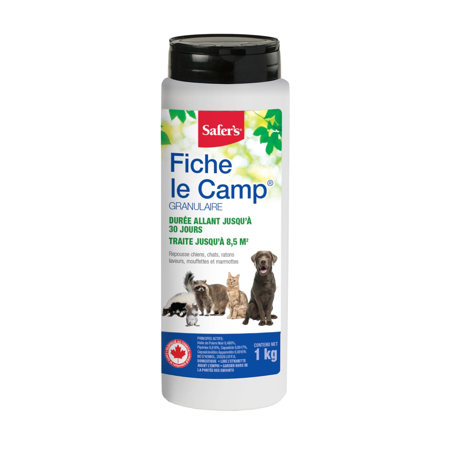 Safer’s Critter Ridder Animal Repellent Granules - 1 Kg Container, Organic Pest Control, Repels Squirrels, Raccoons, Dogs, Cats, Deterrent for Yard, Covers 120 Sq Ft, 30 Day Protection, 3142CAN