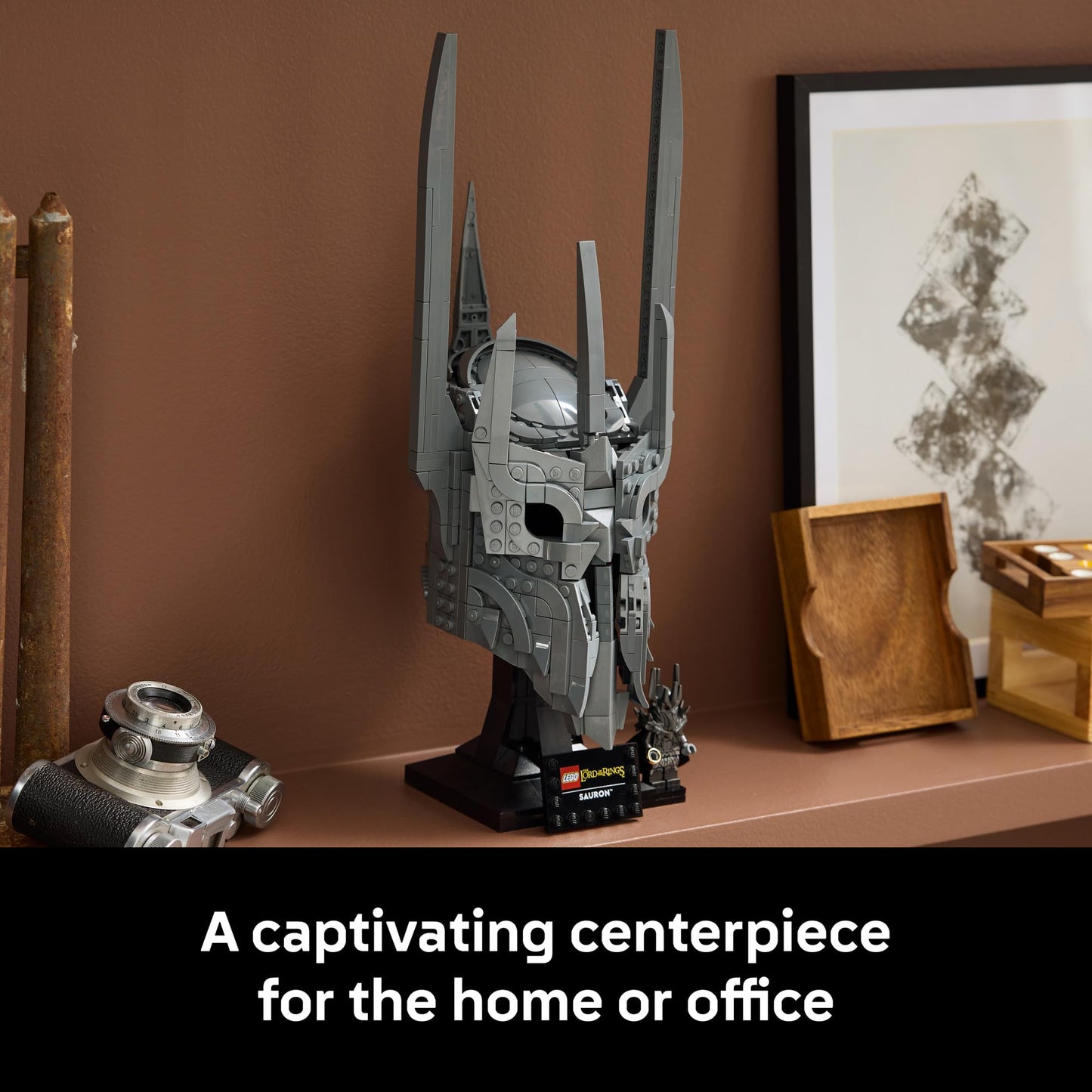 LEGO Icons The Lord of The Rings: Sauron's Helmet - Building Set for Adults, Ages 18+ - Bedroom, Home Office, Book Shelf Decor - with Sauron Minifigure - Gift for LOTR Fans - 11373 - Available at All In One Marketplace Canada