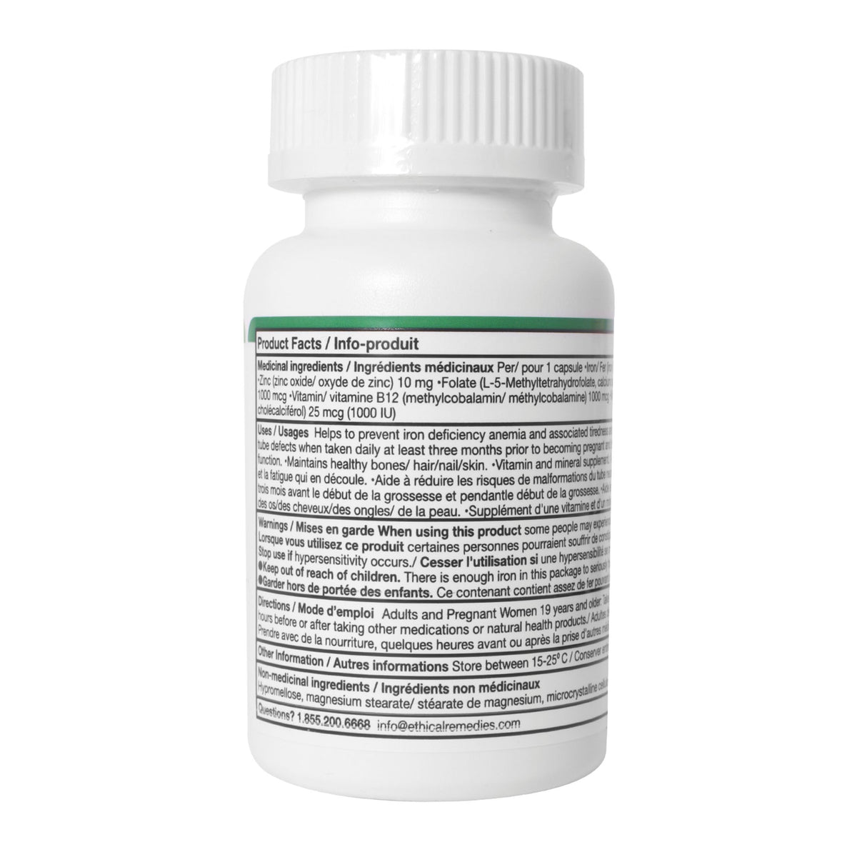 EBMfer PLUS Vegan Capsules 30ct | 1 daily | Iron Maintenance | Prenatal Care | Immunity Support | Hain, Skin, Nails and Bone Support | 30 Caps