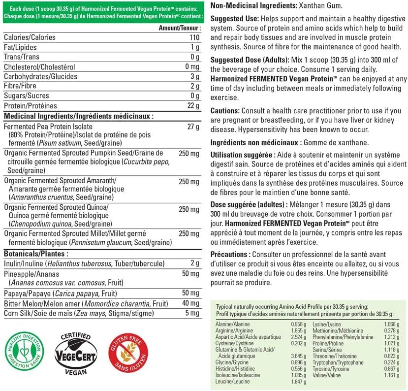 Progressive Harmonized Fermented Vegan Protein Powder Unflavoured – 23g Plant-Based Protein, 680g
