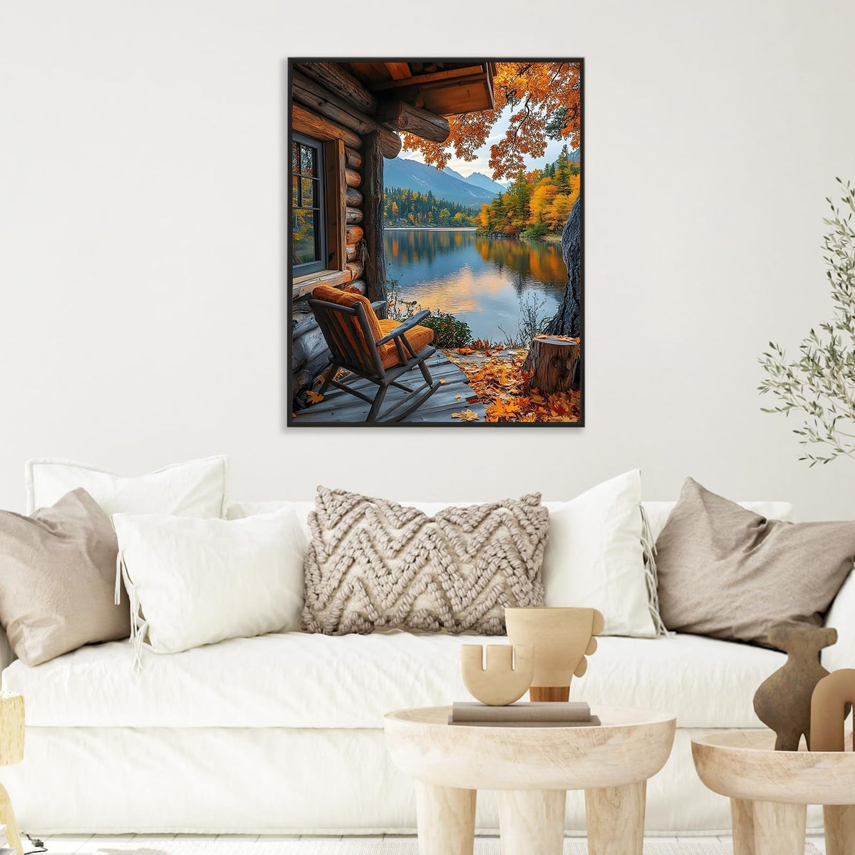 Paint by Numbers Adult Kit, Fall Lake Cabin Number Painting Canvas Kit 🍁 All In One Marketplace Canada