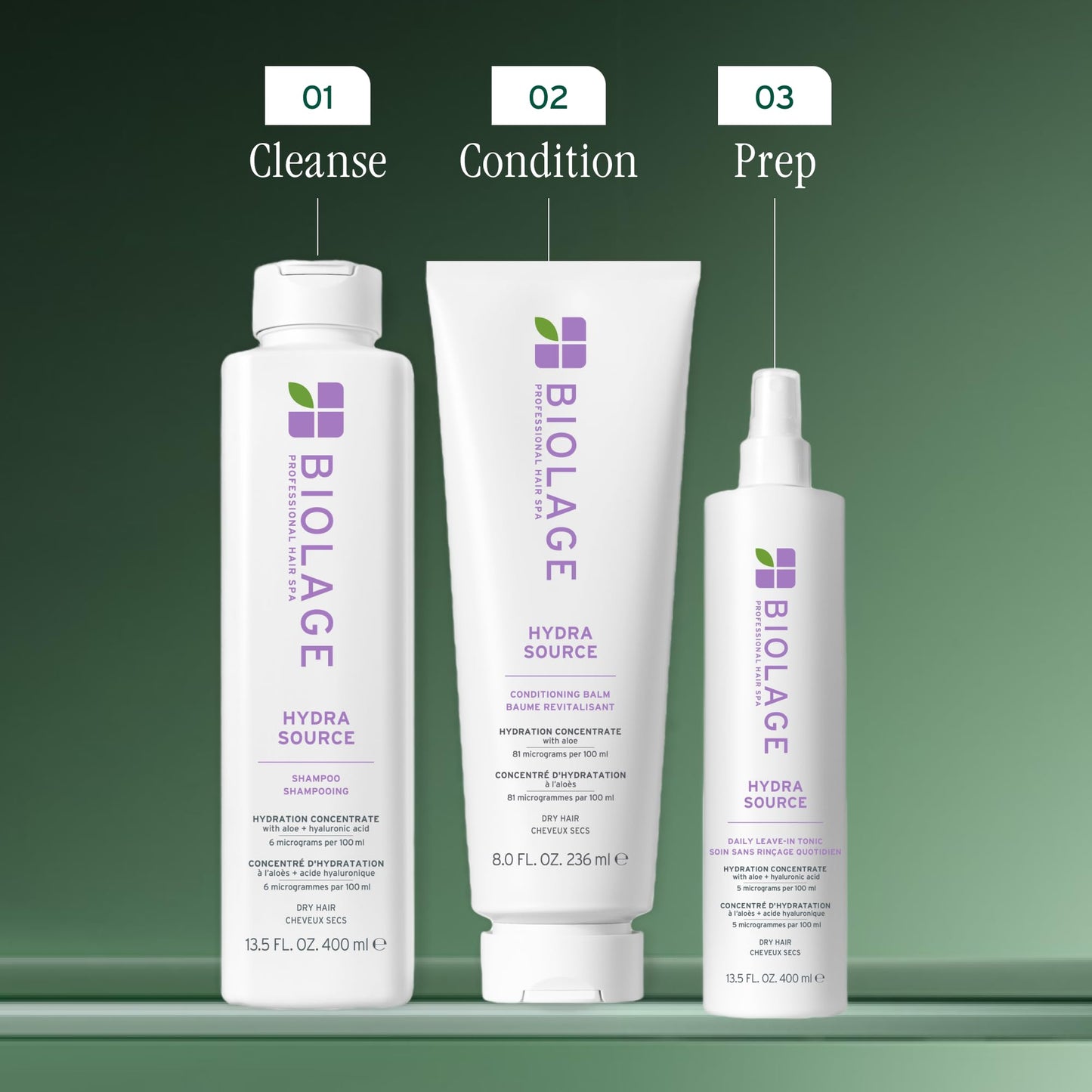 Biolage Shampoo, HydraSource Hydrating Shampoo for Dry Hair, With Aloe, Nourishing and Moisturizing, Weightless Shampoo, Silicone Free, Paraben Free, Vegan - Available at All In One Marketplace Canada
