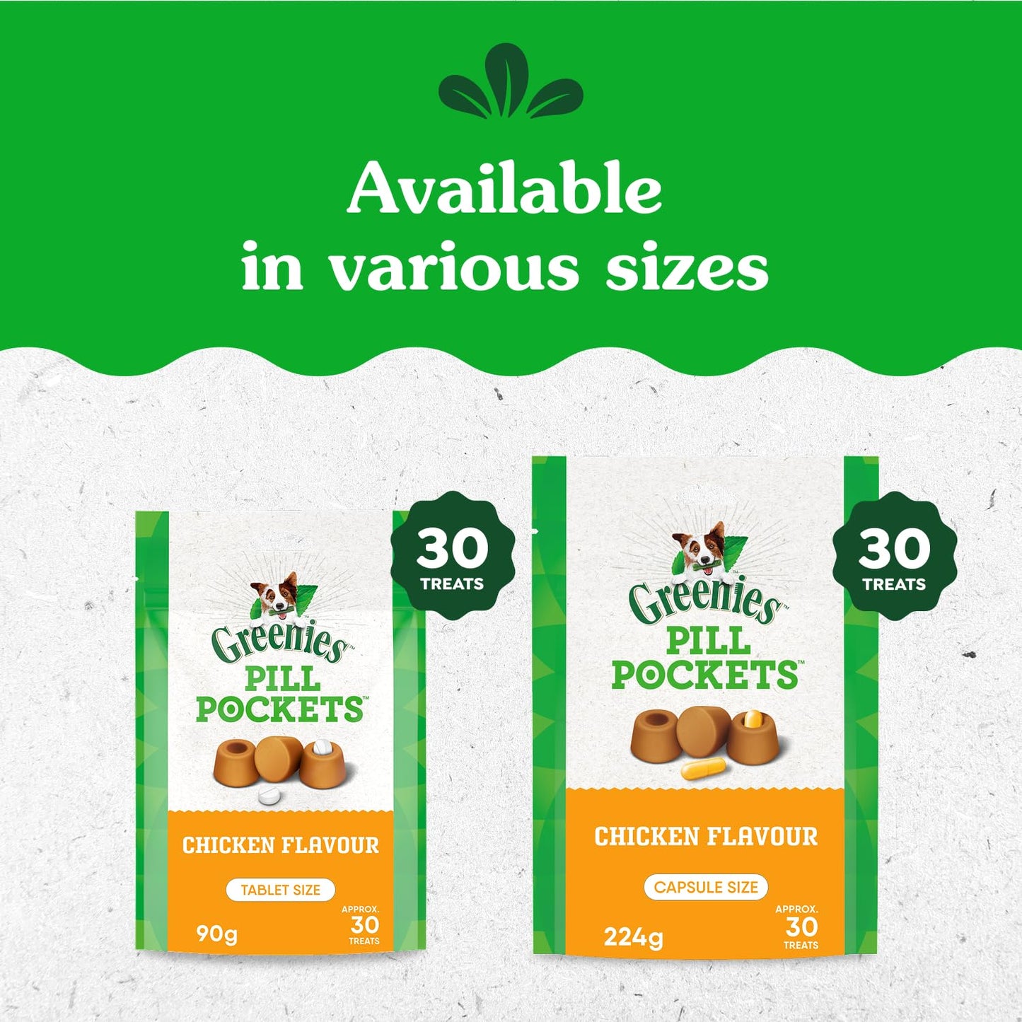 GREENIES Pill Pockets Capsule Size Natural Soft Dog Treats Chicken Flavor, (60 Treats) 15.8oz. Pack