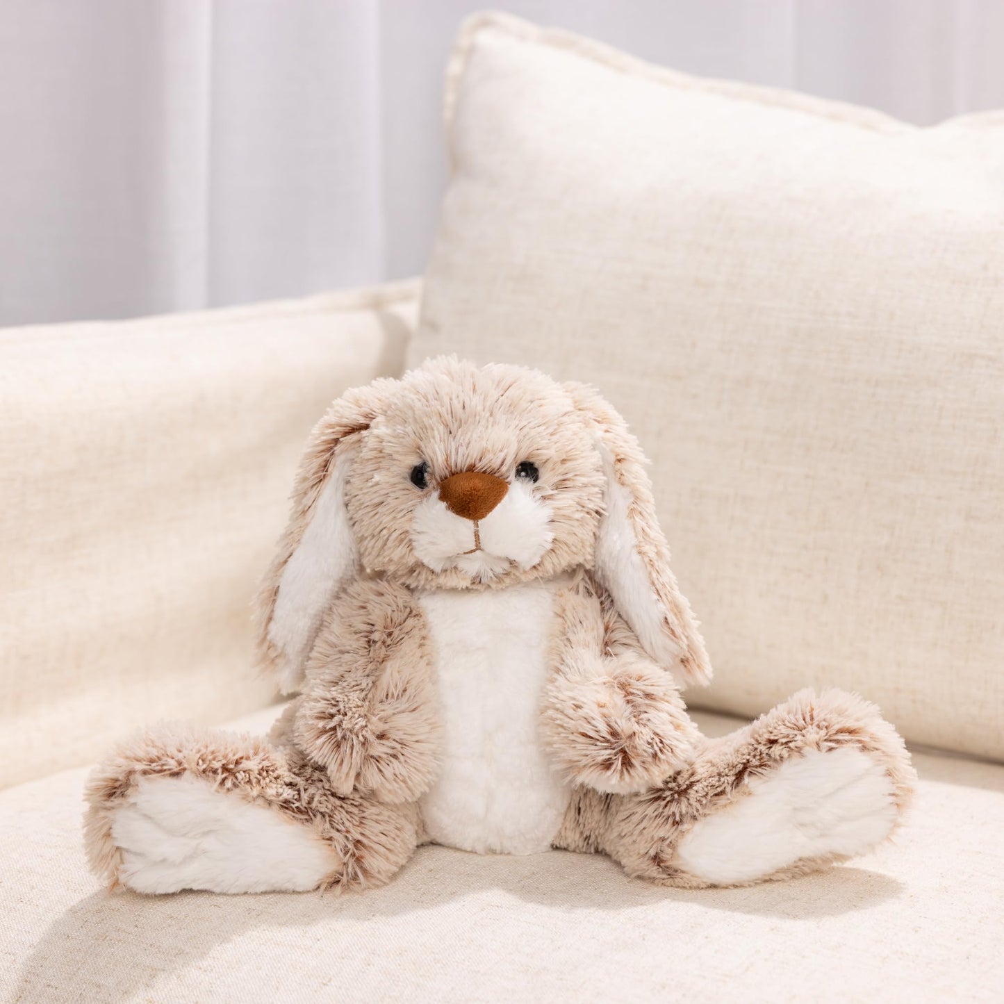 Melissa & Doug Burrow Bunny Stuffed Animal Plushie with Big Feet, Floppy Ears & Fluffy Tail, Adorable Pretend Play Toddler Toys for Girls & Boys 3+ Melissa & Doug