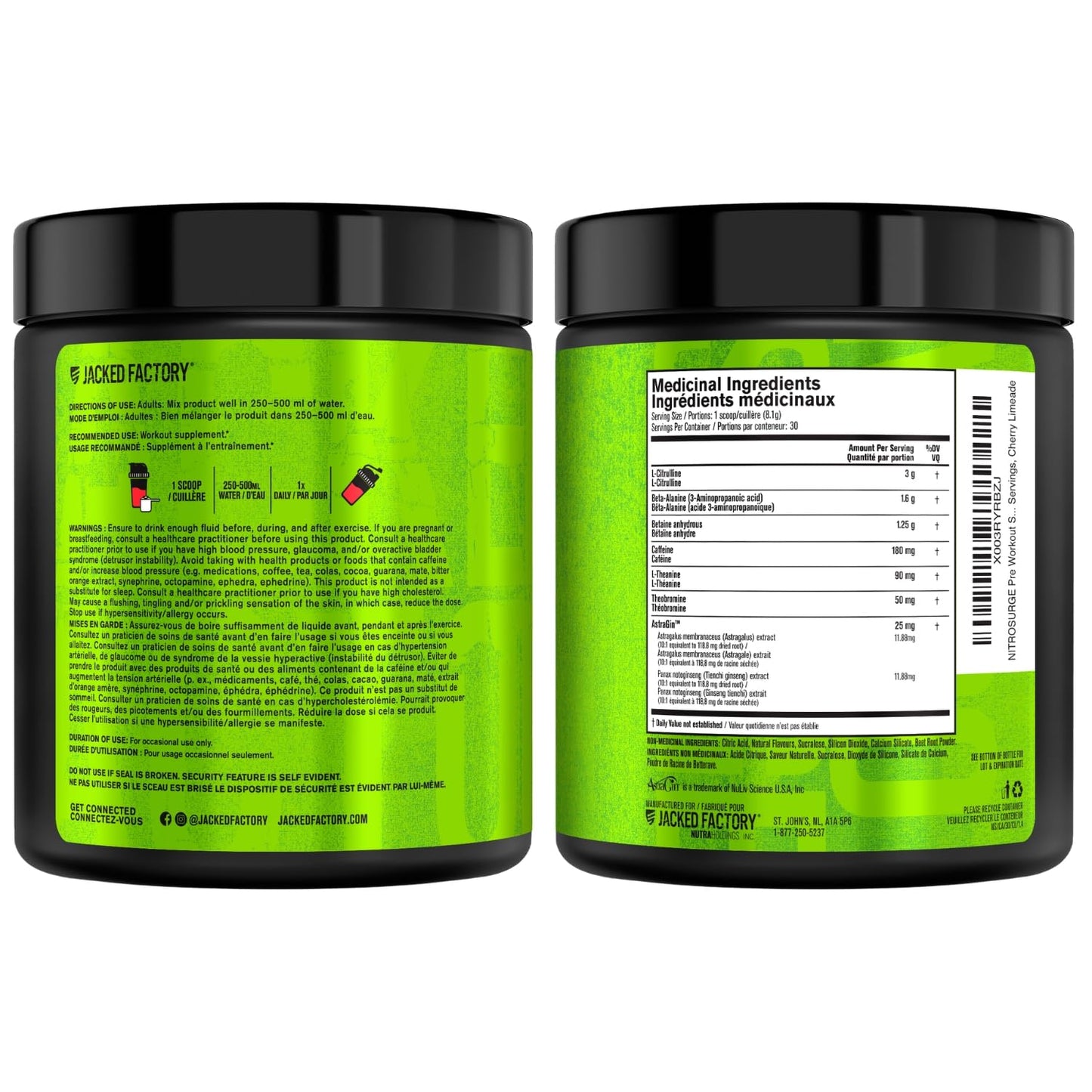 NITROSURGE Pre Workout Supplement - Endless Energy, Instant Strength Gains, Clear Focus, Intense Pumps - Nitric Oxide Booster & Preworkout Powder with Beta Alanine - 30 Servings, Cherry Limeade