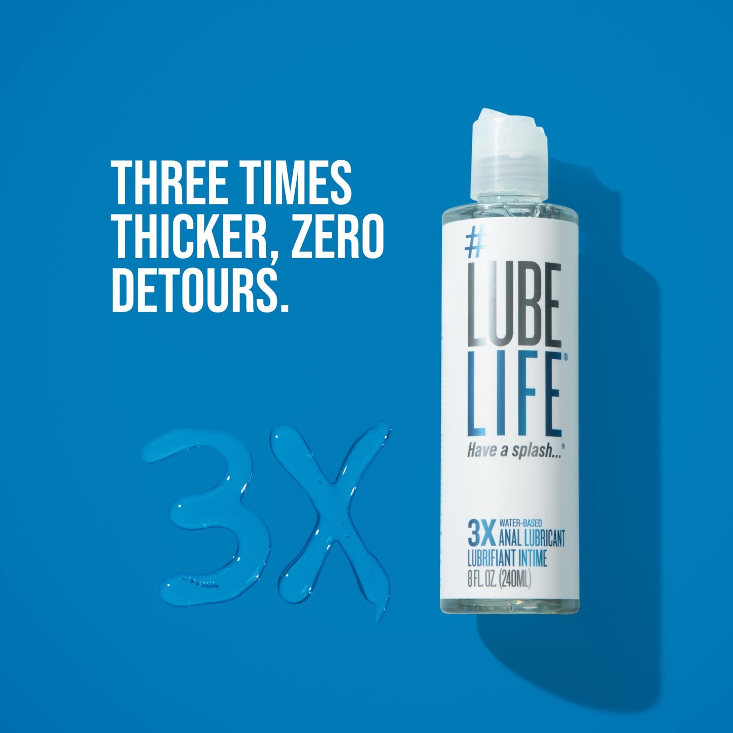 LubeLife 3X Anal Personal Lubricant, Thicker Water-Based lube for Men, Women and Couples, Extra Protection, Non-Sticky, Smooth Glide, 8 Fl Oz - Available at All In One Marketplace Canada