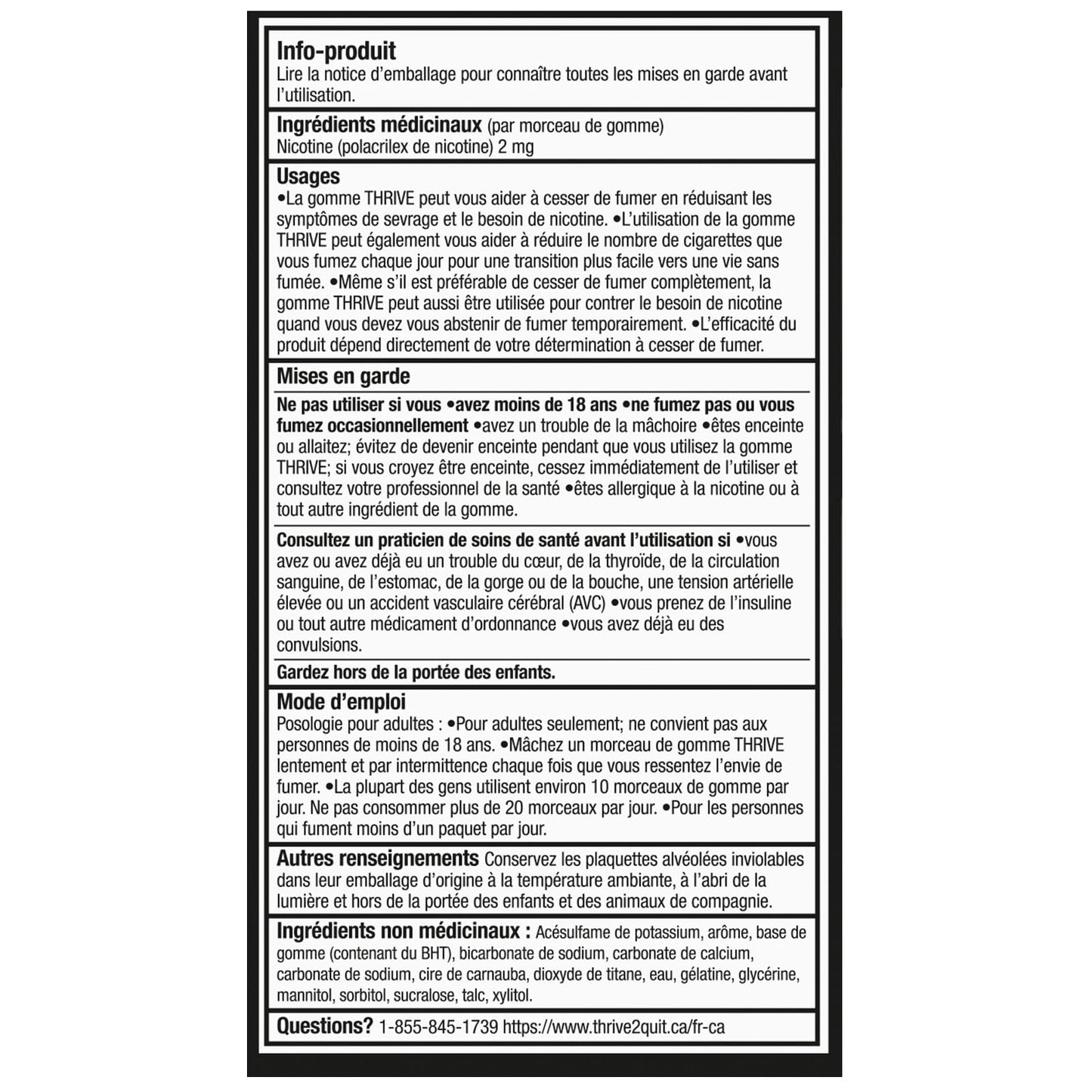 Thrive Nicotine Replacement Gum, 2mg Regular Strength, Mint, 216 Count Thrive