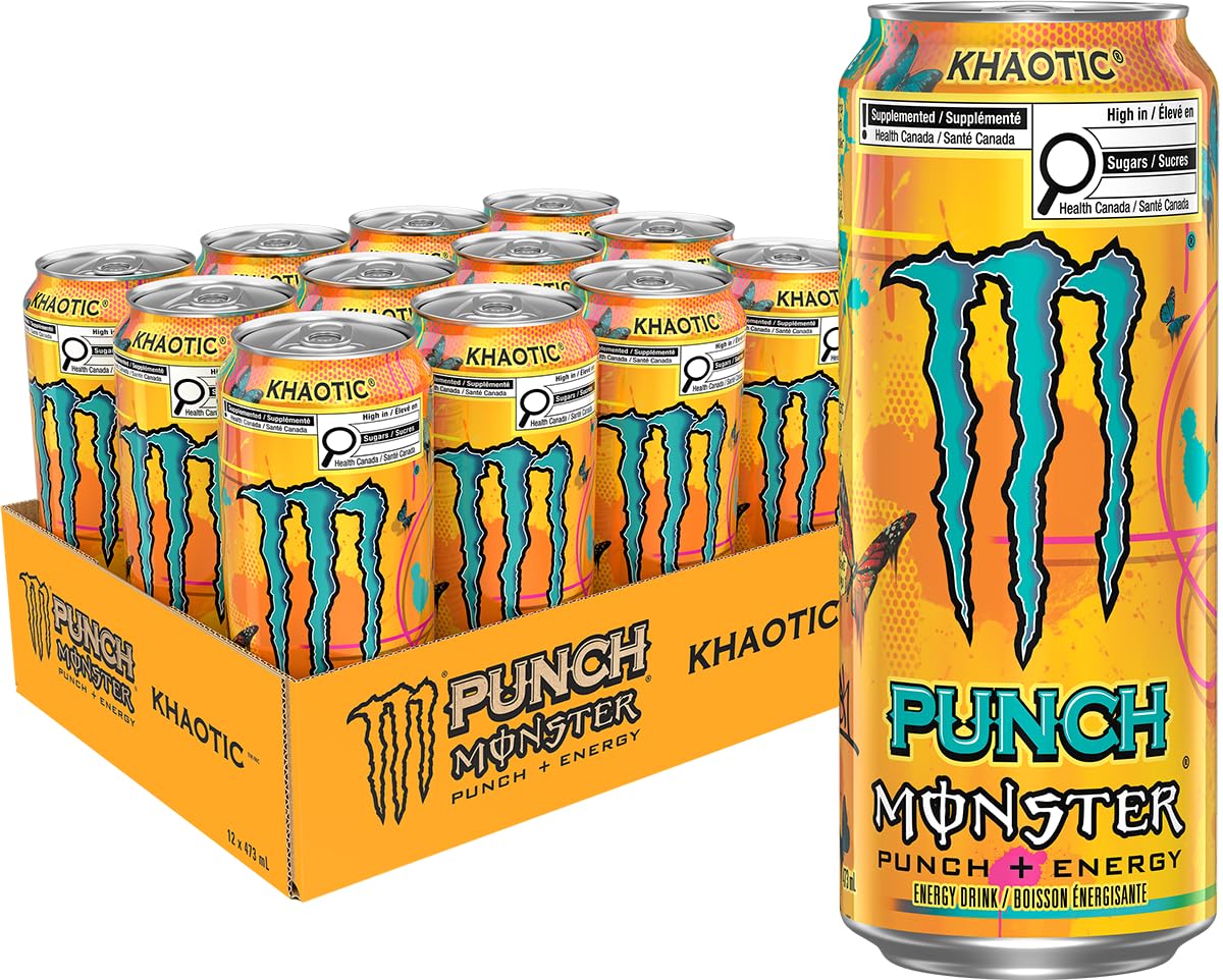 MONSTER ENERGY, Khaotic Punch, 473 mL Cans (12 Pack) β Energy Drink π All In One Marketplace Canada