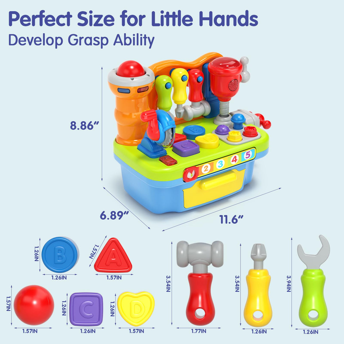 Toys for 1+ Year Old Baby Toys 12-18 Months Development, 9 in 1 Multifunction Music Light Workbench,Baby Boy Girl Toys Toddler Toys 1-2 Year Old Boy Gifts Educational Christmas Basket Stuffers 🍁 All In One Marketplace Canada