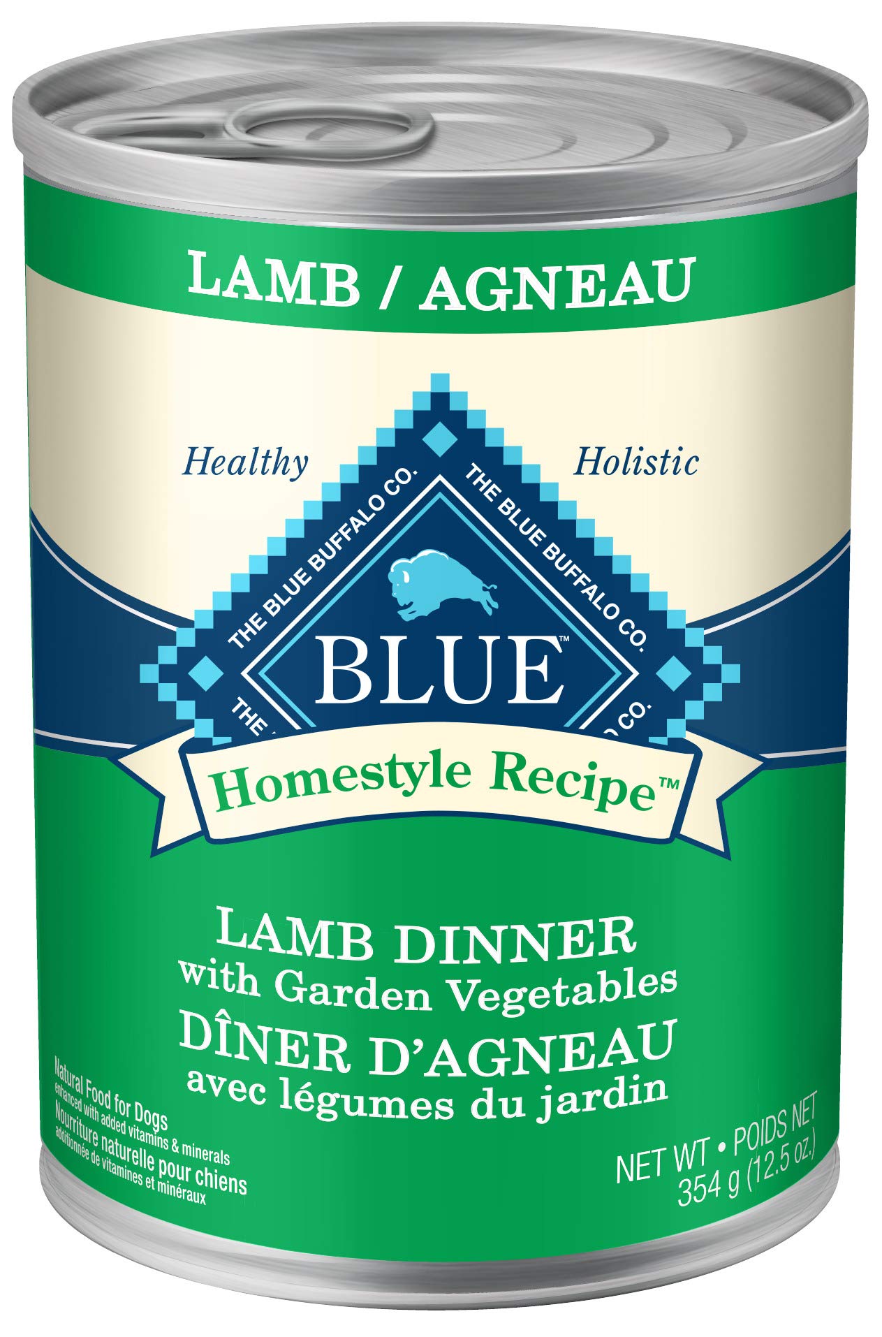 Blue Homestyle Recipe Lamb Dinner Natural Wet Dog Food 354g Can (Pack of 12) efancy