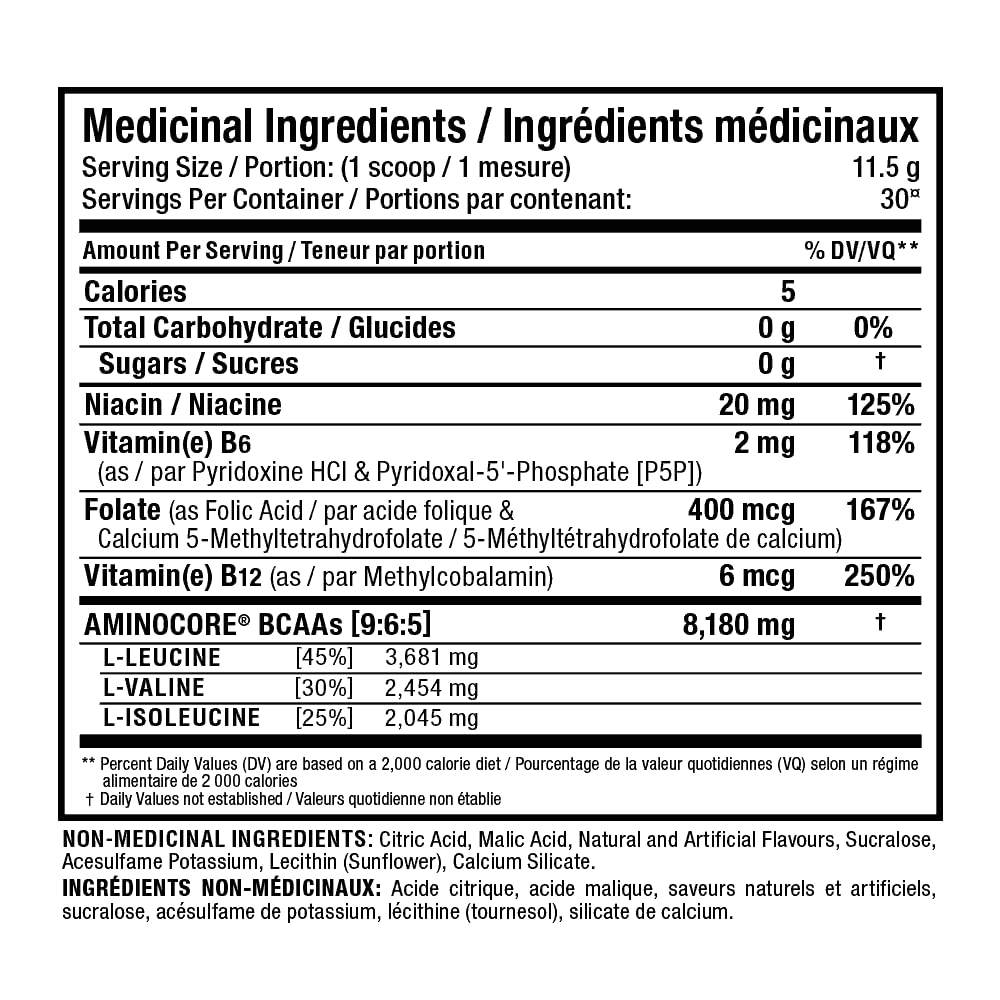 ALLMAX AMINOCORE BCAA Powder, Fruit Punch, 30 Servings, 345 g
