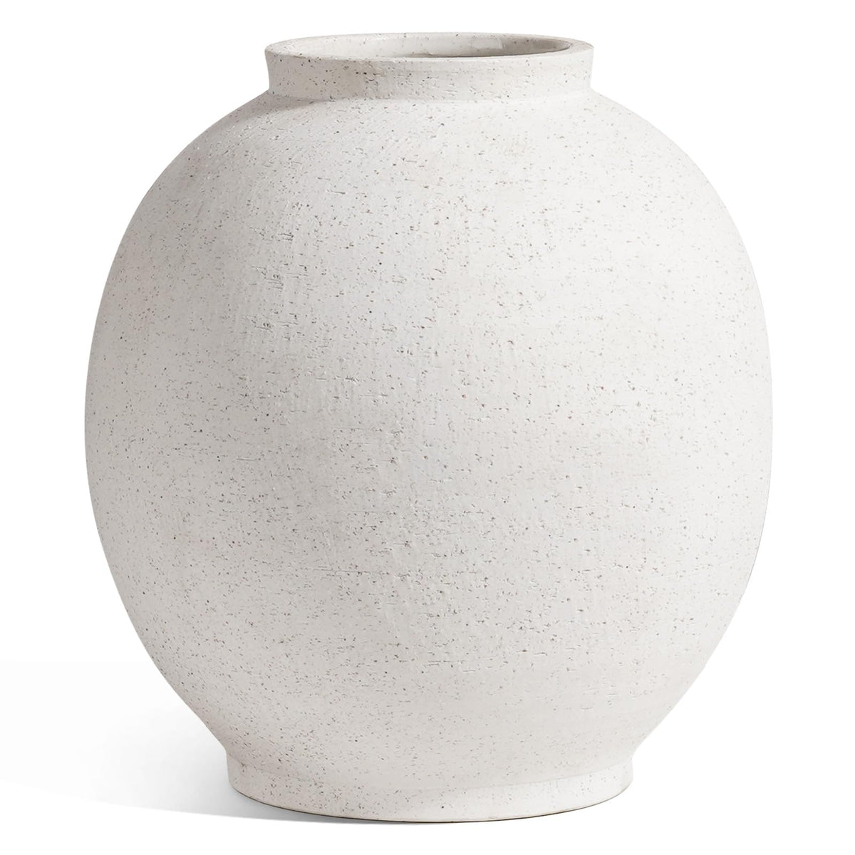 Ceramic Rustic Vase, 10.8 Inch Farmhouse Minimalist Tall Flower Vase for Table, Living Room, Home Decor, Bathroom, Holiday, Wedding, Set of 1, Sandstone White 🍁 All In One Marketplace Canada