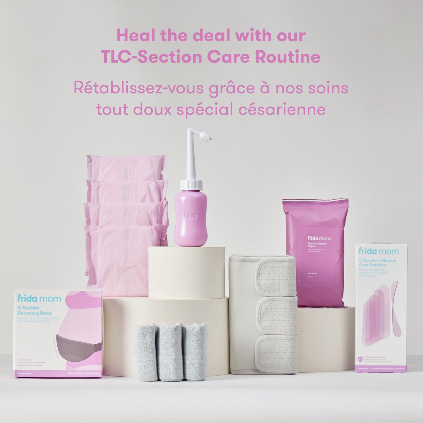 Frida Mom C-Section Silicone Strips, C-Section Recovery Must Have Scar Patches, Reusable Medical Grade Treatment for Keloid Scars, Includes Case & Pouch - Available at All In One Marketplace Canada