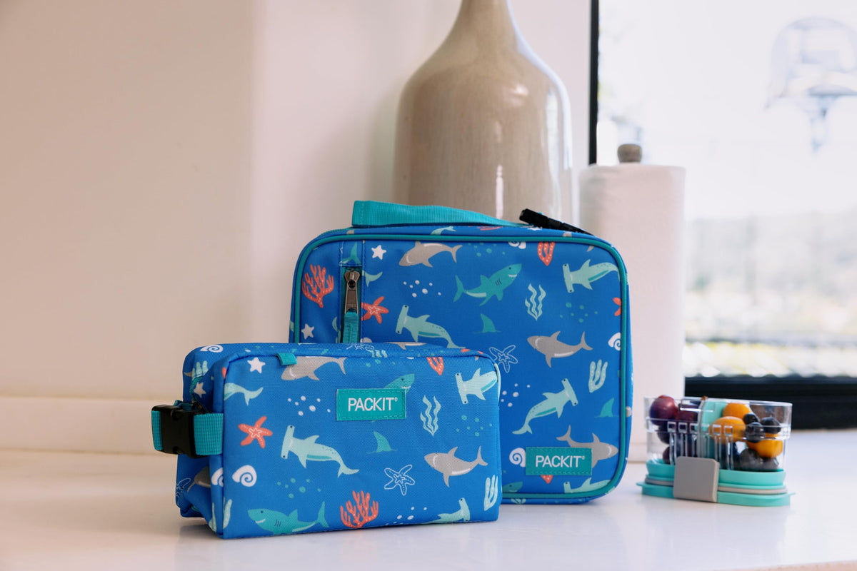 PackIt Freezable Snack Box, Sea Shark