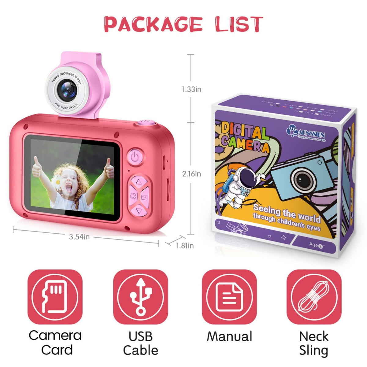 ARNSSIEN Kids Camera with Video,180°Flip Lens,2.4" Selfie Camera for Kids 🍁 All In One Marketplace Canada