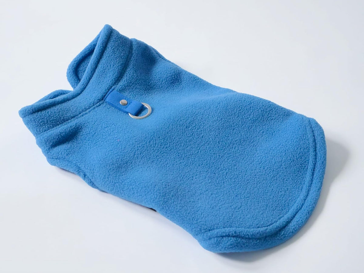 JACKO & CO Dog Fleece Vest Sweater with Leash Ring, Blue L (Dogs 10-16 lbs) 🍁 All In One Marketplace Canada