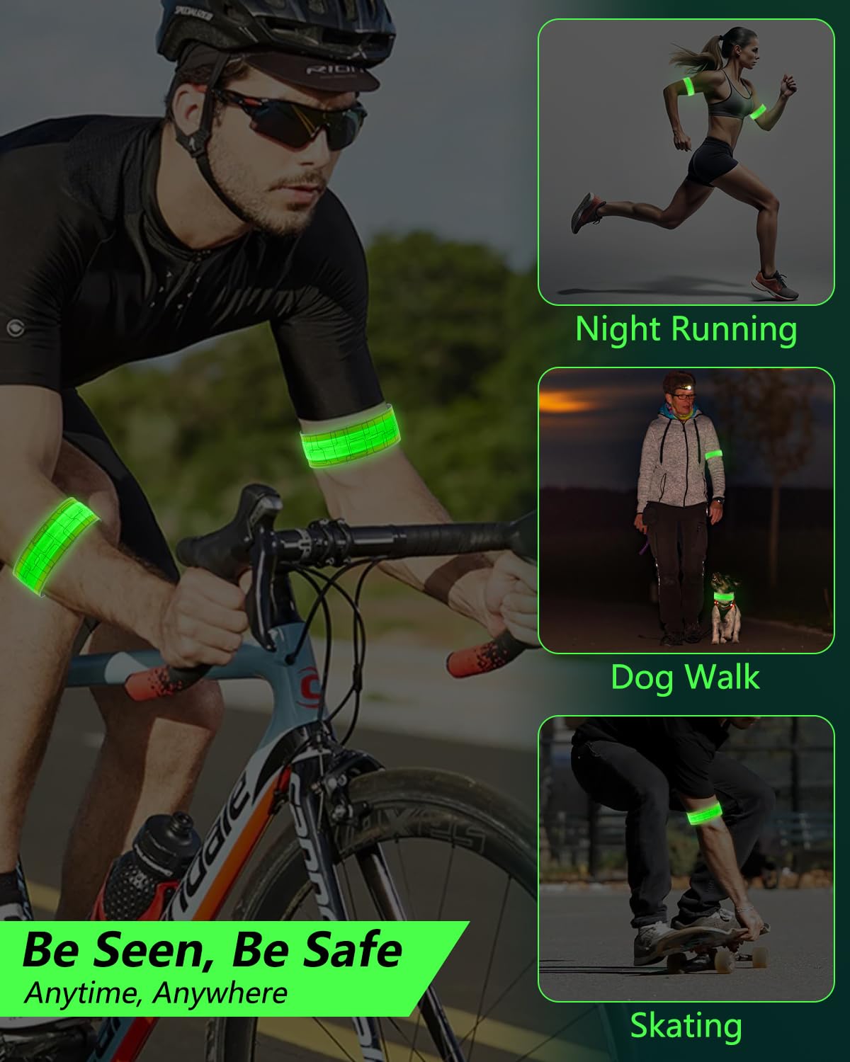 Gelapa 2 Pack Running Lights for Runners, LED Reflective Arm Bands Recharge 🍁 All In One Marketplace Canada