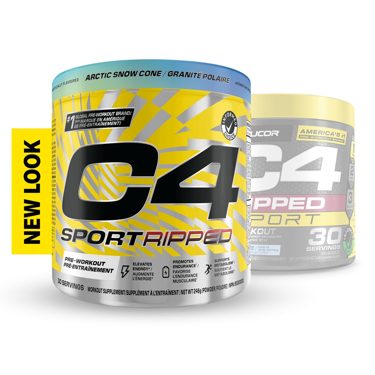 Cellucor C4 Ripped Thermogenic Pre Workout Powder - Informed-Choice Certified Preworkout Energy & Fat Metabolism - Artic Snow Cone, 30 Servings - Available at All In One Marketplace Canada