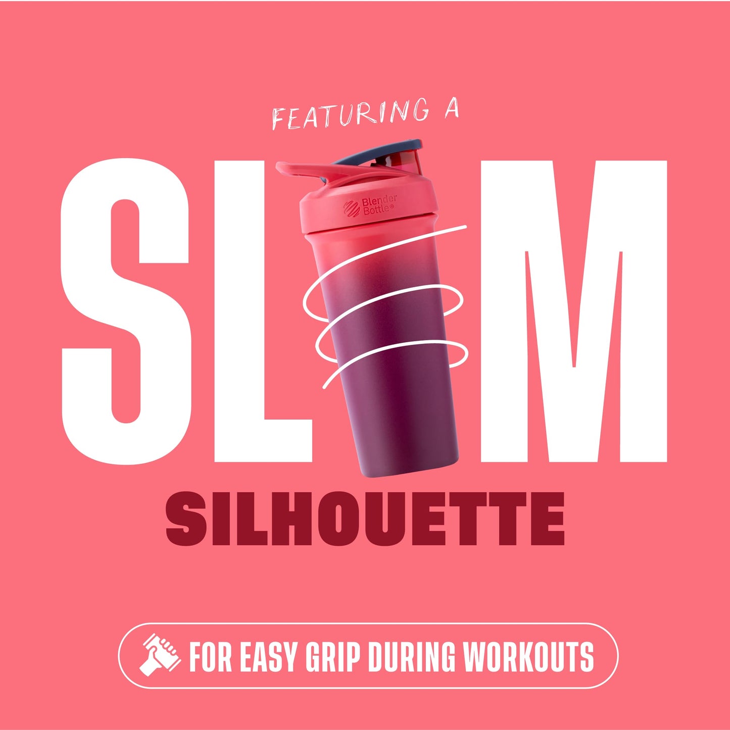 BlenderBottle Strada Sleek Shaker Cup Insulated Stainless Steel Water Bottle with Wire Whisk, 25-Ounce, Sangria Ombre 🍁 All In One Marketplace Canada