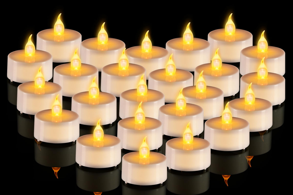 cimetech 24PCs Led Tea Lights with Timer, Electric Flickering Flameless Candles Battery Operated Led Candle Tealights with Remote Control for Halloween Decor & Christmas Decorations 🍁 All In One Marketplace Canada