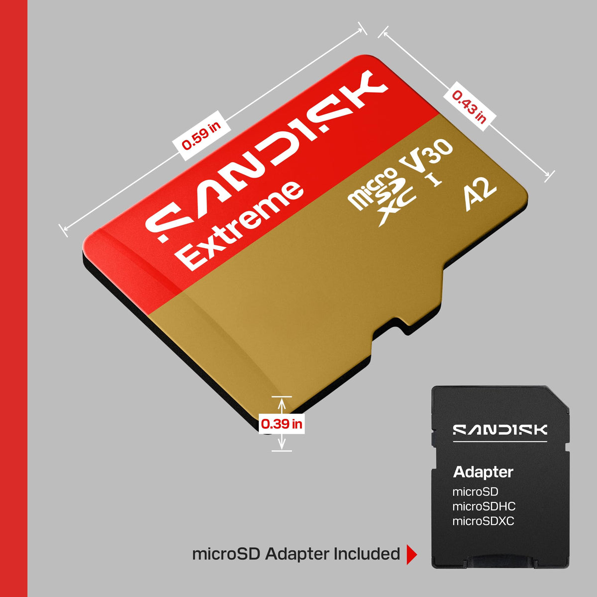 SANDISK 256GB Extreme microSD UHS-I Card - Up to 245MB/s Read Speed and 170MB/s Write Speed, 5.3K Video, 4K UHD Video, high-Performance for Action cams, Drones, Android Devices - SDSQXH9-256G-GZ6MA