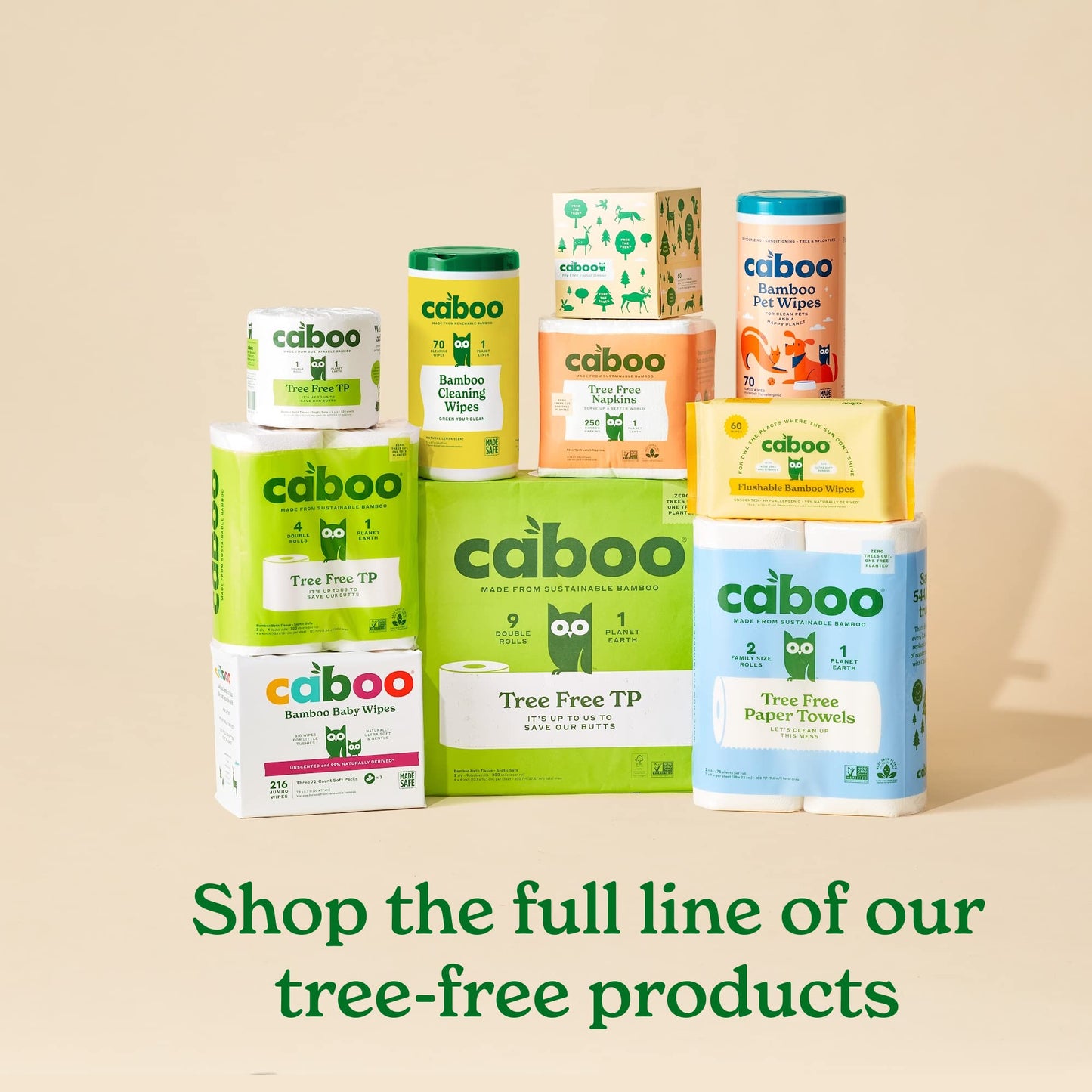 Caboo Tree-Free Toilet Paper, Septic Safe Bath Tissue, Eco Friendly Soft 2 Ply Sheets, 300 Sheets Per Roll, 16 Double Rolls - Available at All In One Marketplace Canada
