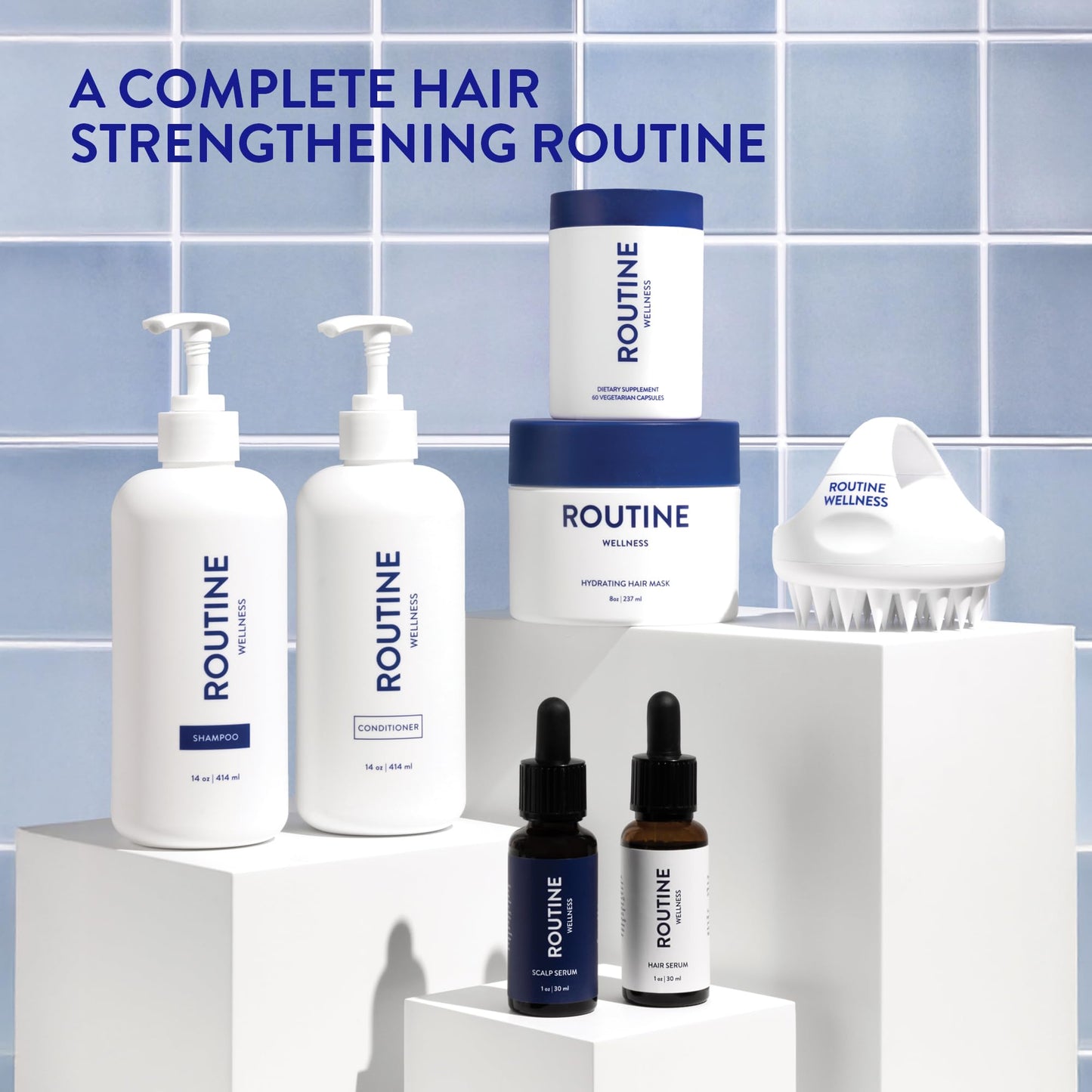 Routine Wellness Anti-Thinning Shampoo and Conditioner Set for Thinning Hair - Biotin, Peptides for Women & Men - Color Safe Shampoo for Hair Loss & Healthier Hair - Rose Hips Set - Available at All In One Marketplace Canada