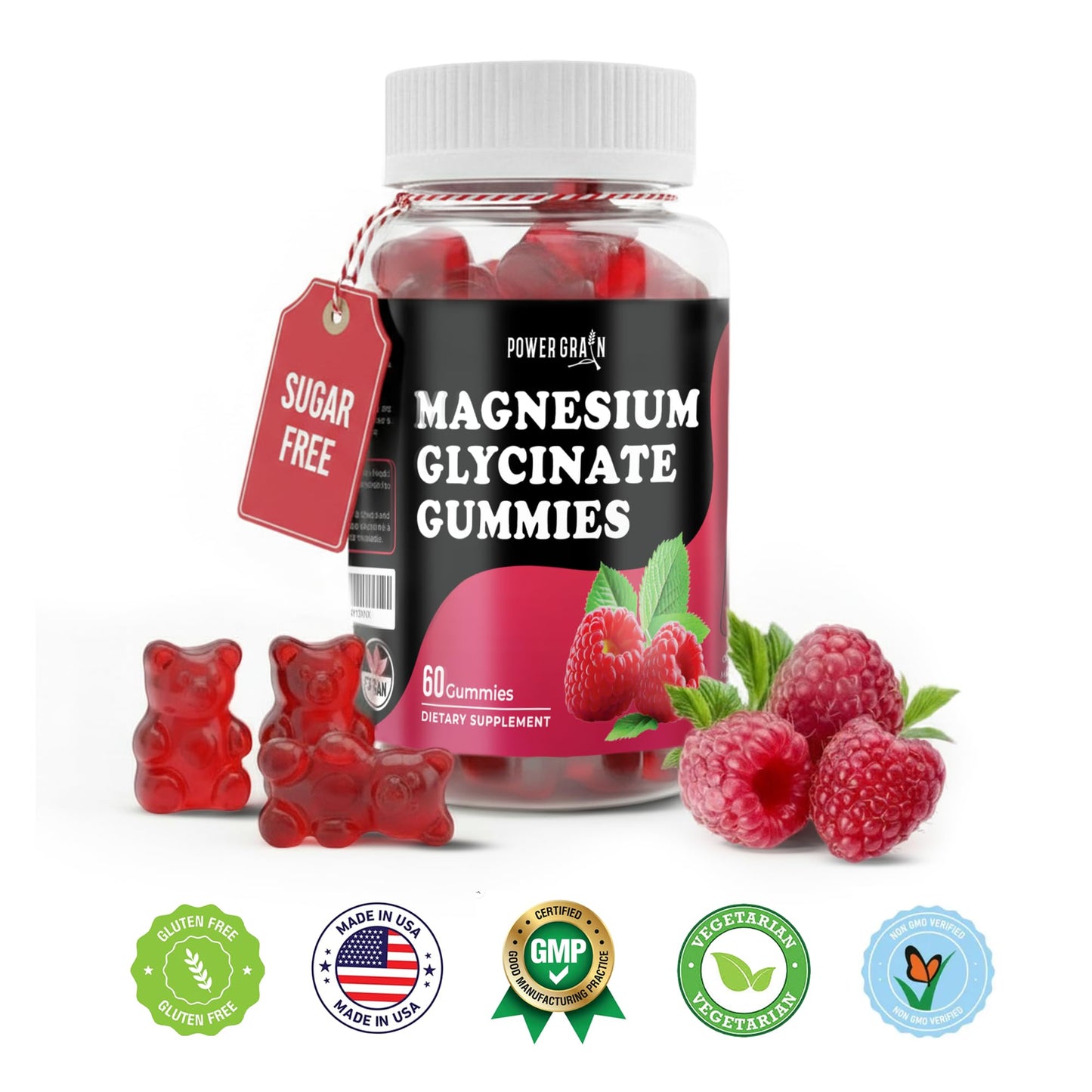 Magnesium Glycinate Gummies (400mg / Serving) - Sugar-Free Magnesium Gummies for Women, Men & Kids, Muscle, Nerve, Bone & Heart Support, Relaxation & Sleep Support - 30 Serving - Available at All In One Marketplace Canada