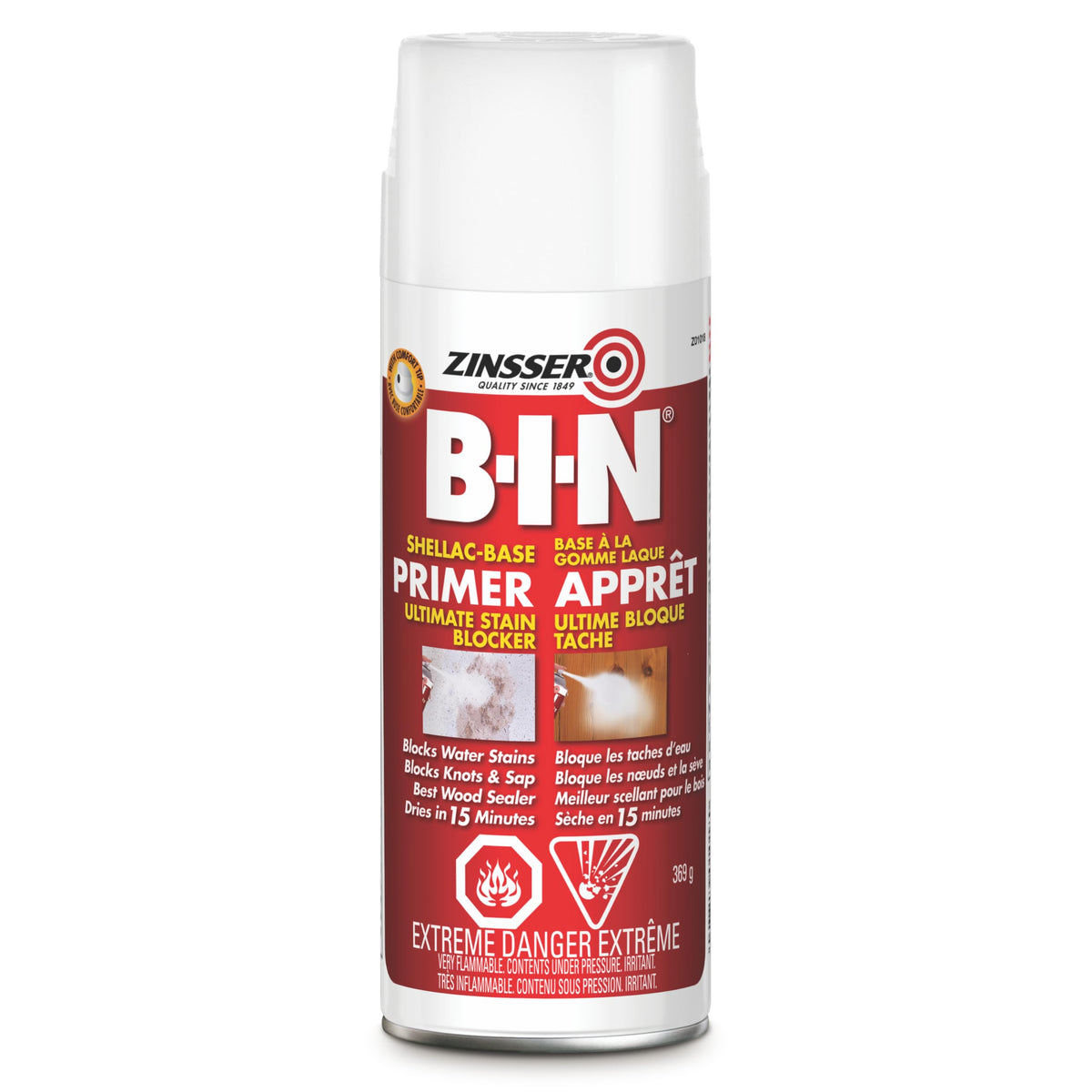 Rustoleum 01008 13 Oz B-I-N Shellac Base Primer & Sealer Stain Killer Aerosol