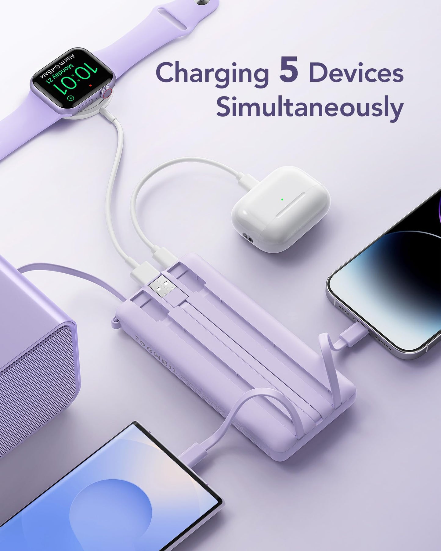 VRURC Portable Charger Power Bank, 10000mAh Travel Essentials Battery Pack