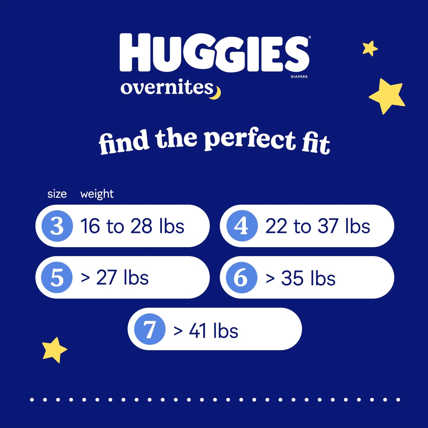 Huggies Overnites Size 7 Overnight Diapers (41+ lbs), 36 Ct