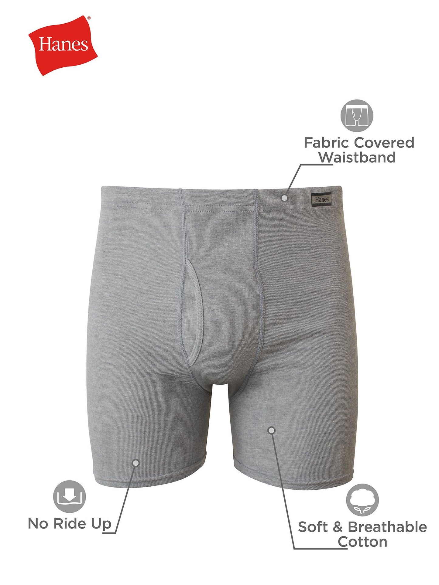 Hanes Men's 4 Pack FreshIQ Boxer Brief with ComfortSoft Waistband, Assorted, Large Hanes