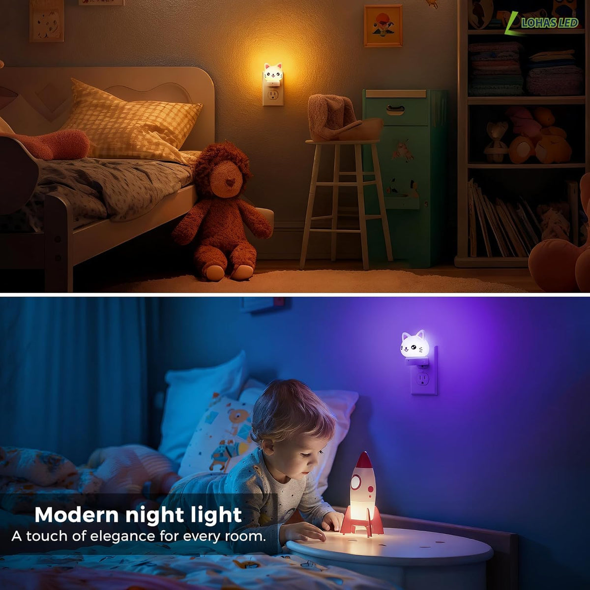 L LOHAS LED Plug in Night Light for Kids, RGB Cat Nightlight 🍁 All In One Marketplace Canada