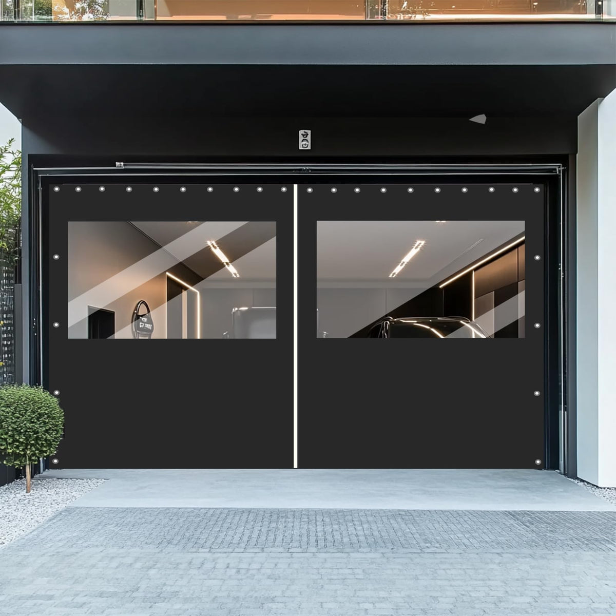 FoundGo 8(H) x12(W) ft Heavy Duty Vinyl Gazebo Curtain Replacement with Window,Privacy Gazebo Curtain Outdoor Waterproof Windproof and Snowproof in Winter for Garage,Pavilion,Balcony-Black-1pc 🍁 All In One Marketplace Canada