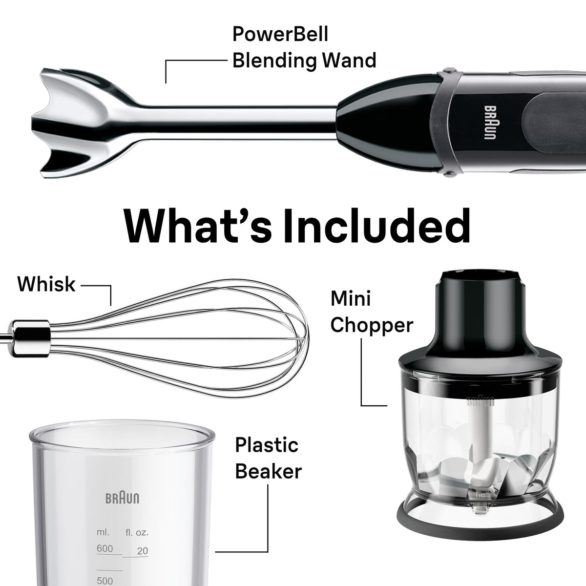 Braun MultiQuick Vario 5 Handheld Immersion Blender w/EasyClick, 21-Speed