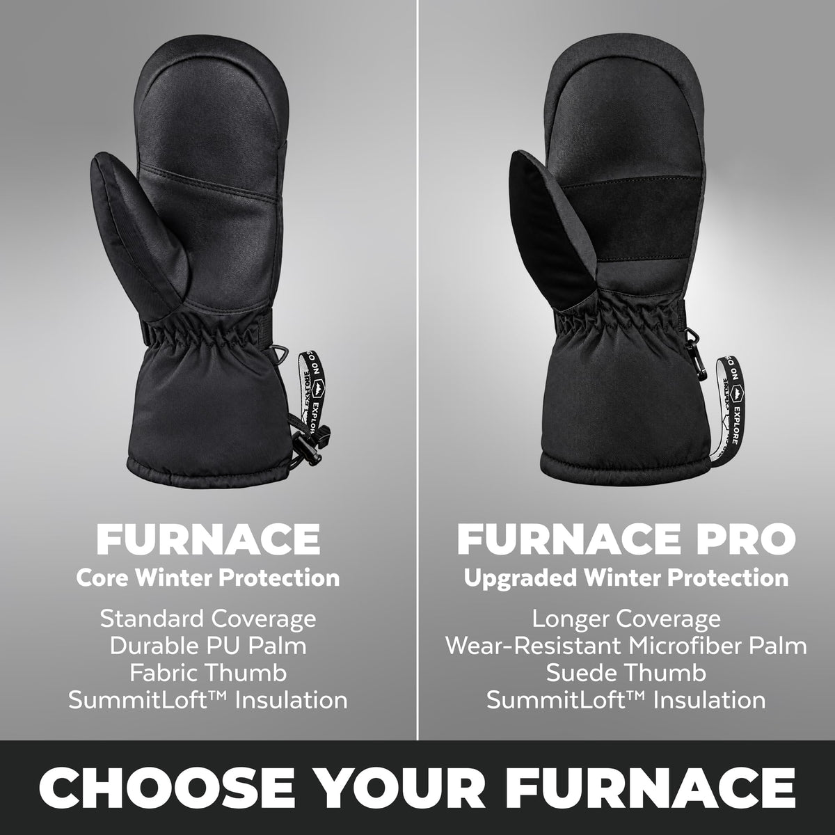 Tough Outdoors Adult Ski Mittens - Waterproof Winter Gloves Men & Women - Thermal Fleece Lining for Cold Weather Gear 🍁 All In One Marketplace Canada