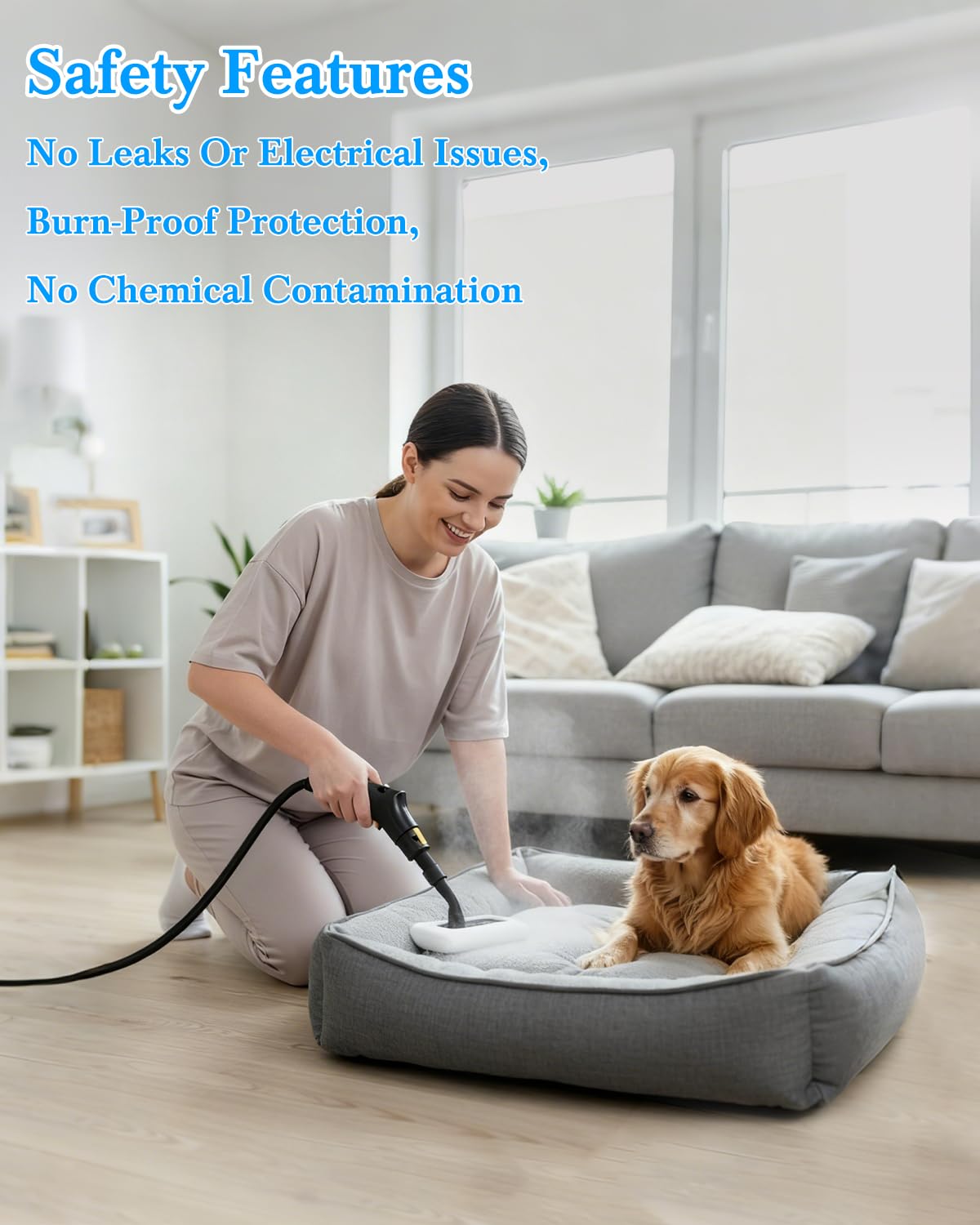 Steam Cleaner for Home - 1600ML Water Tank 15s Heat-Up Portable Steamer for Cleaning, 6 Level Adjustable, 2500W, 45PSI, 250°F Steam, Handheld Steam Cleaner for Car Detailing, Grease, Tile,Grout - Available at All In One Marketplace Canada