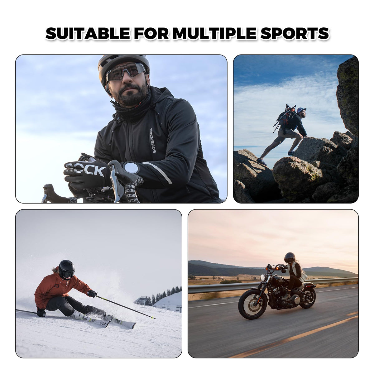 ROCKBROS Winter Cycling Gloves - Full Finger, Water Resistant, Touch Screen Compatible for Men & Women, Skiing & Biking 🍁 All In One Marketplace Canada