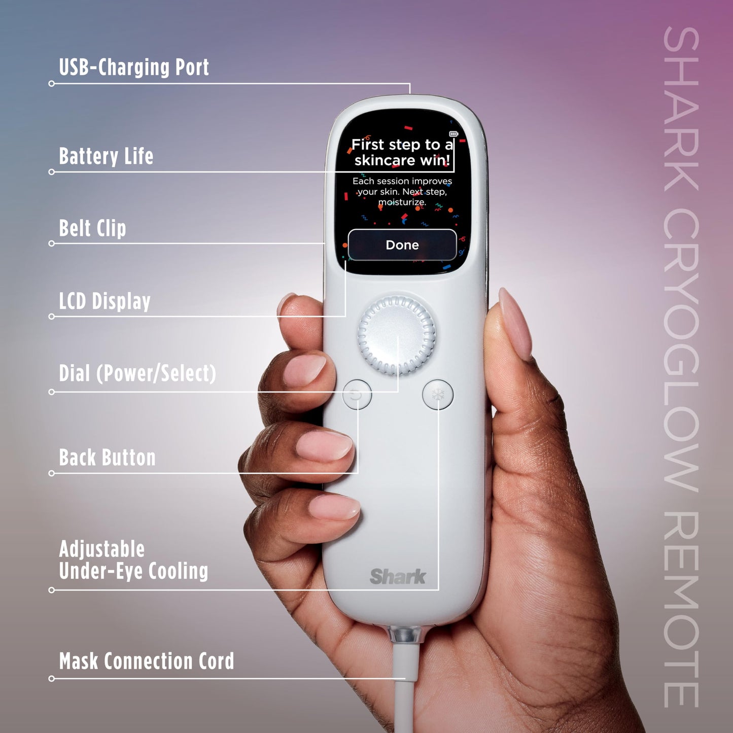 Shark CryoGlow LED Face Mask with Under-Eye Cooling, Anti-Ageing & Blemish Repair, Red & Blue LED, Infrared Light Therapy, USB-C, Remote Control, Storage Bag, FW312C (Canadian Version) - Available at All In One Marketplace Canada