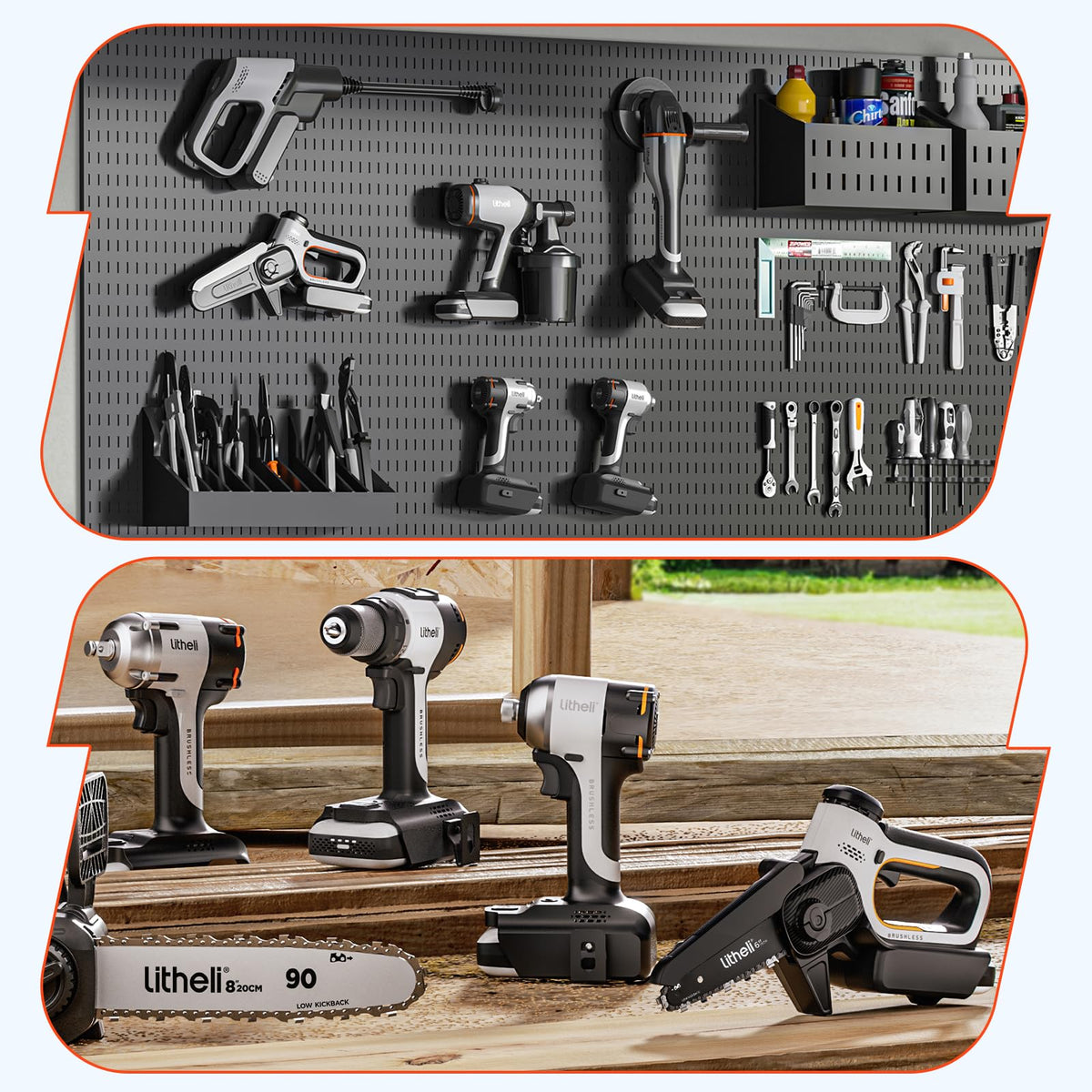 LiTHELi 20V Cordless Impact Wrench Kit with 2.0Ah Battery, 1/2" Hog Ring Impact Gun, Max 295ft-lbs & 3000IPM, 5 Torque Settings, 5 Sockets & Blow Molded Case, for Car Tire, Home Repair & DIY