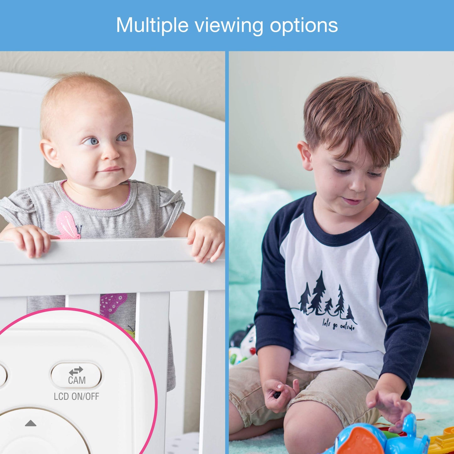 VTech VM3252-2 Digital Video Baby Monitor with 2.8" LCD 2 Cameras and Automatic Night Vision, 1 Count, White VTech